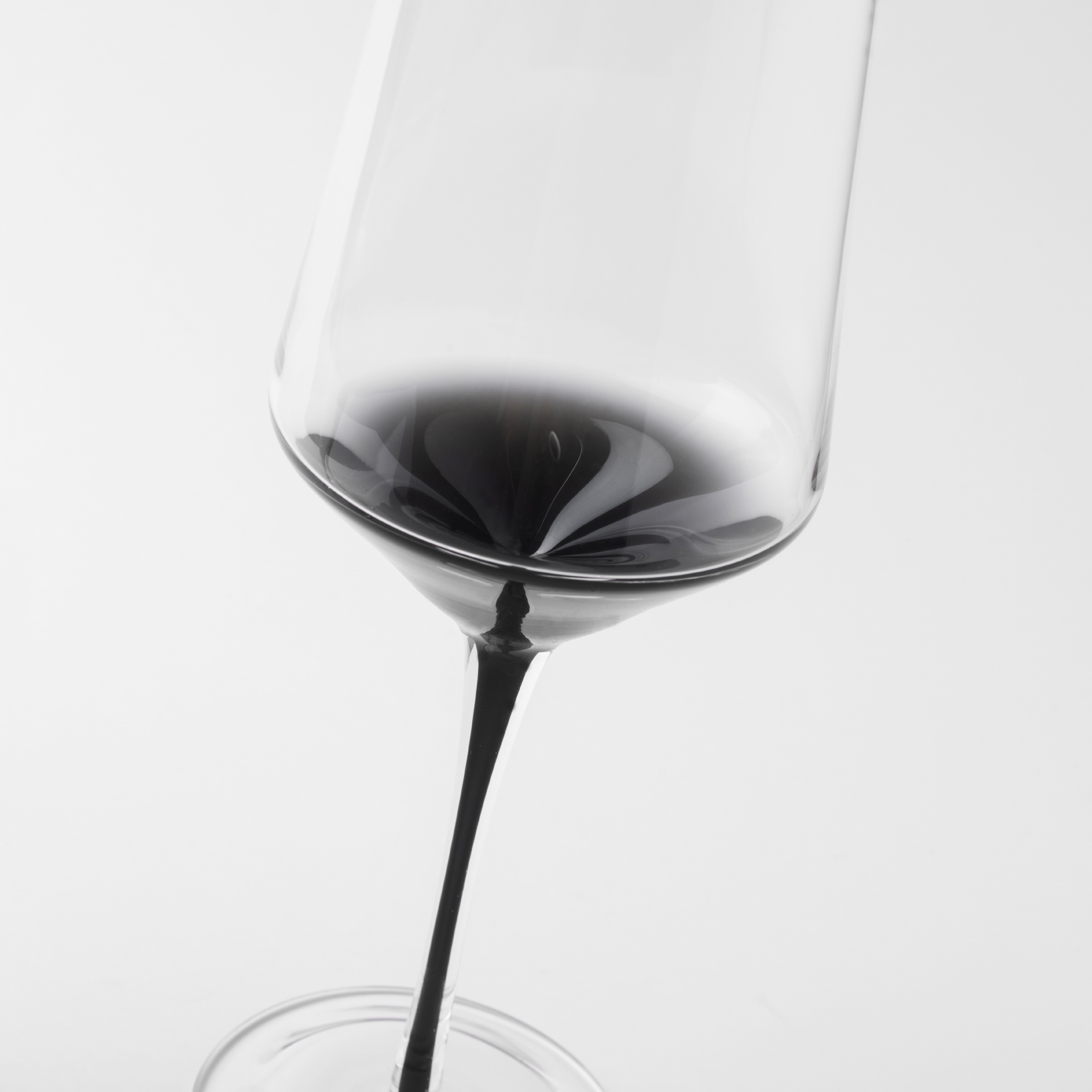 Wine glass, 460 ml, 2 pcs, Glass, Gray gradient, Black leg, Stone изображение № 6