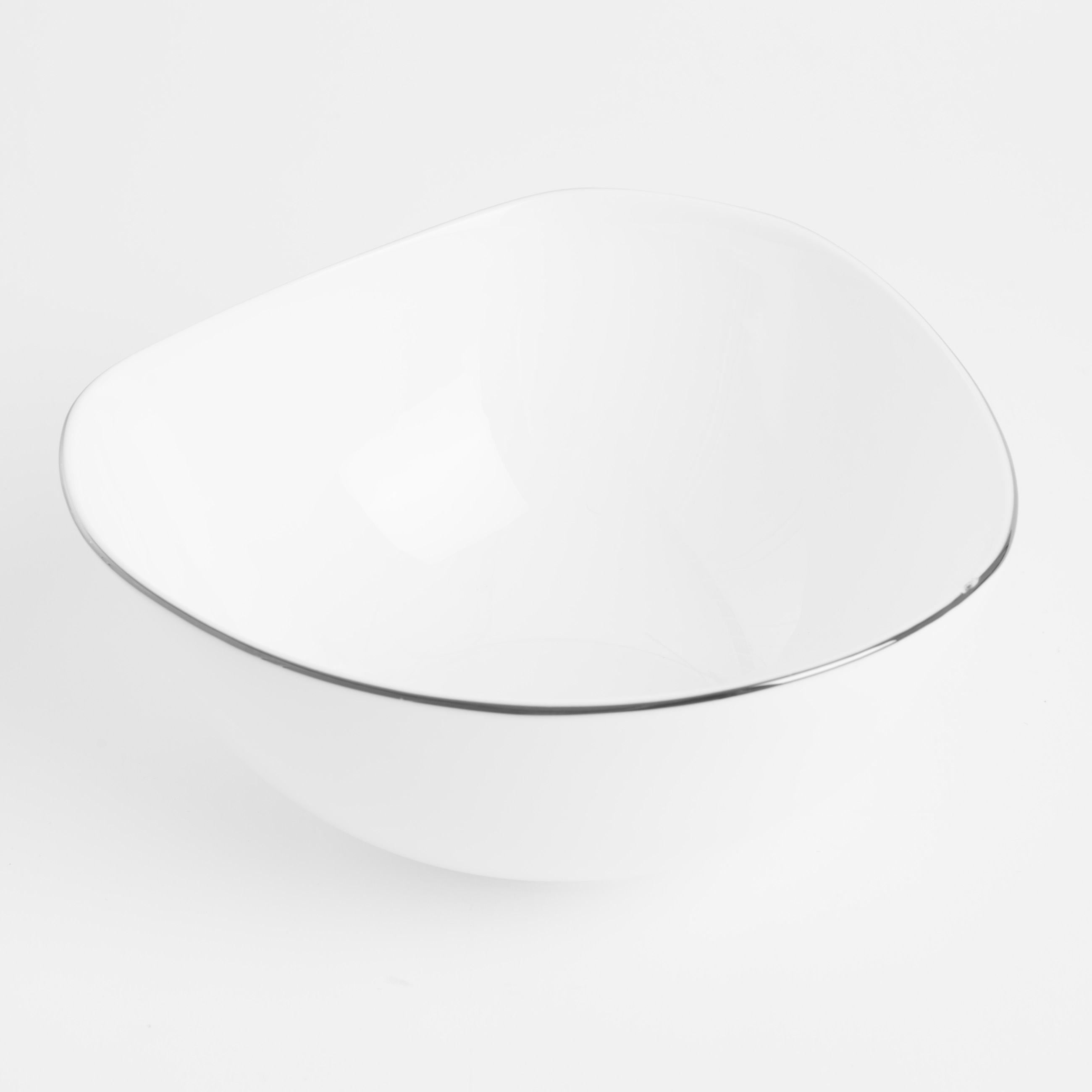 Salad bowl, 15x7 cm, 600 ml, porcelain F, white, Bend silver изображение № 2