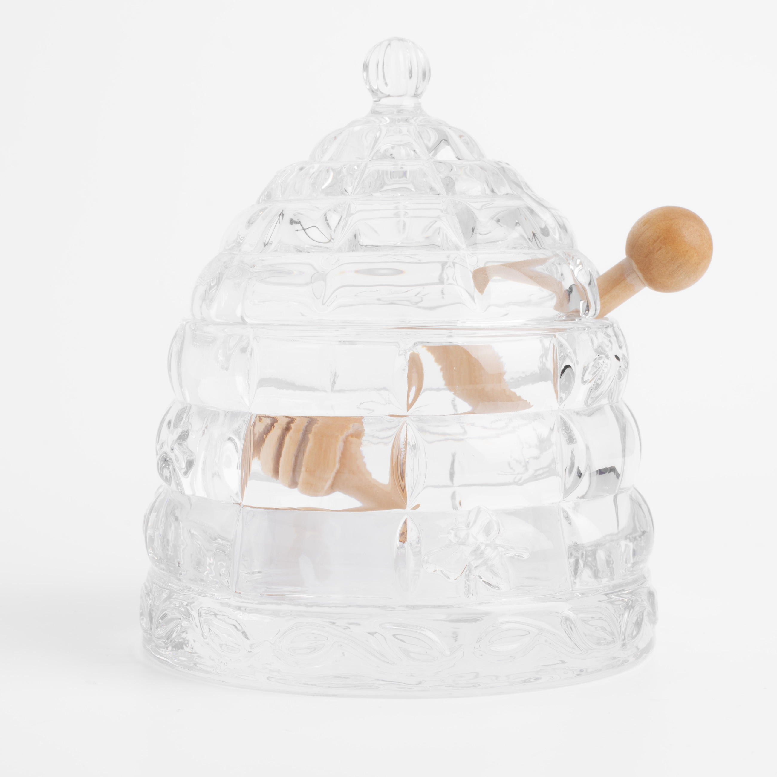 Honey jar, 290 ml, with spoon, glass R / wood, Patterns, Honey изображение № 2