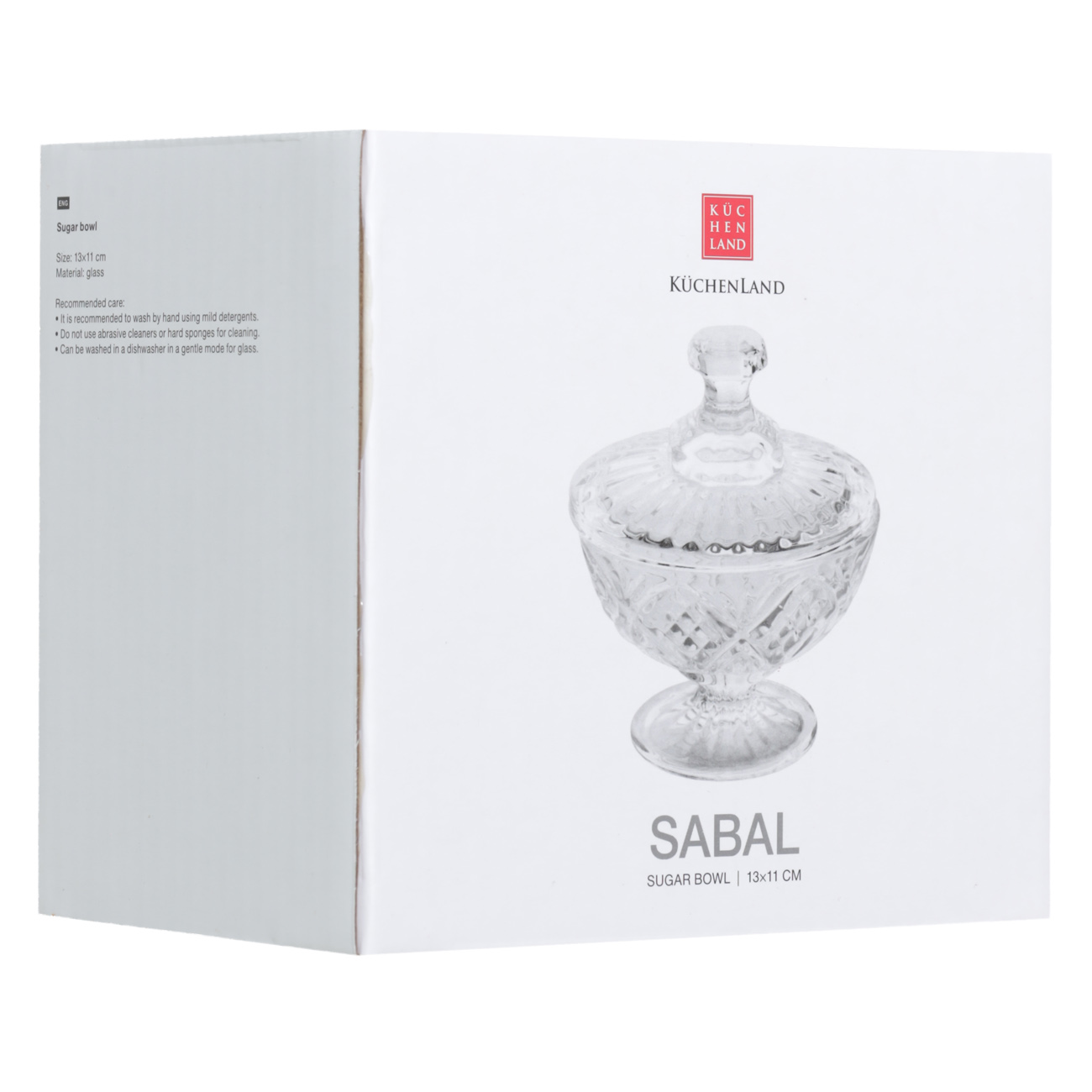 Sugar bowl, 13 cm, 150 ml, on a leg, glass R, Sabal изображение № 3