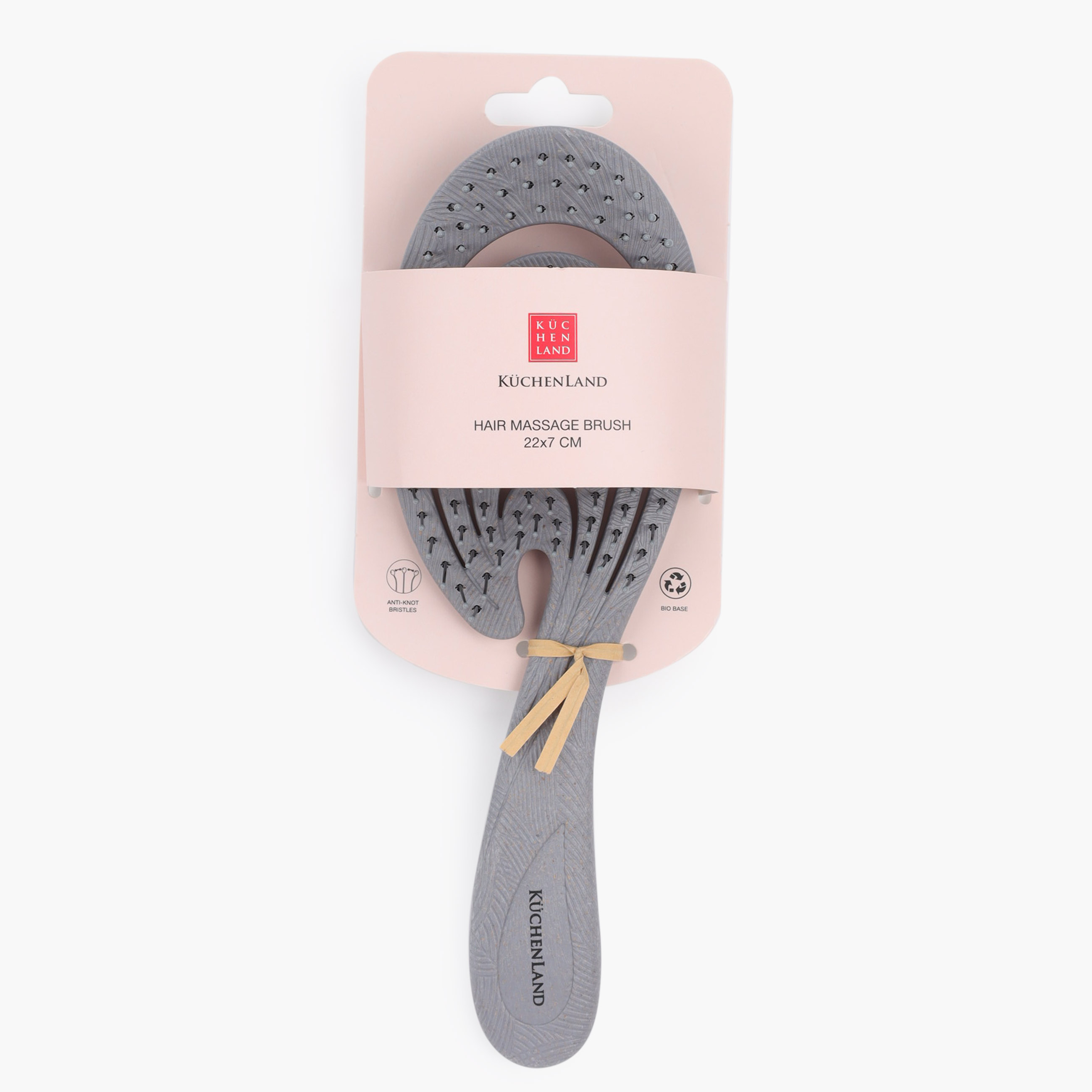 Hair massage comb, 22 cm, vegetable fiber / plastic, Grey, Zipo изображение № 6