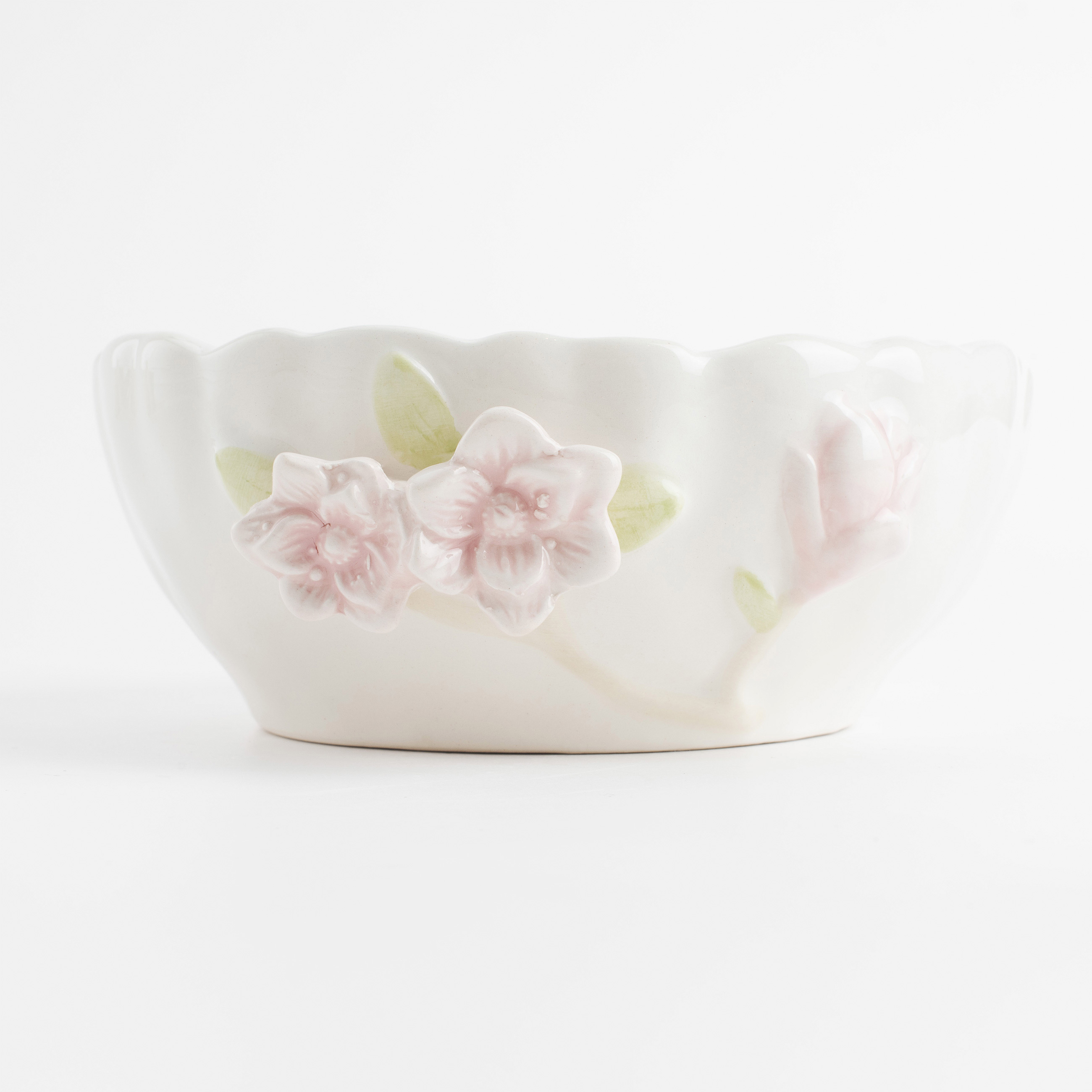 Salad bowl, 15x6 cm, ceramic, milk, Magnolia flowers, Magnolia изображение № 3