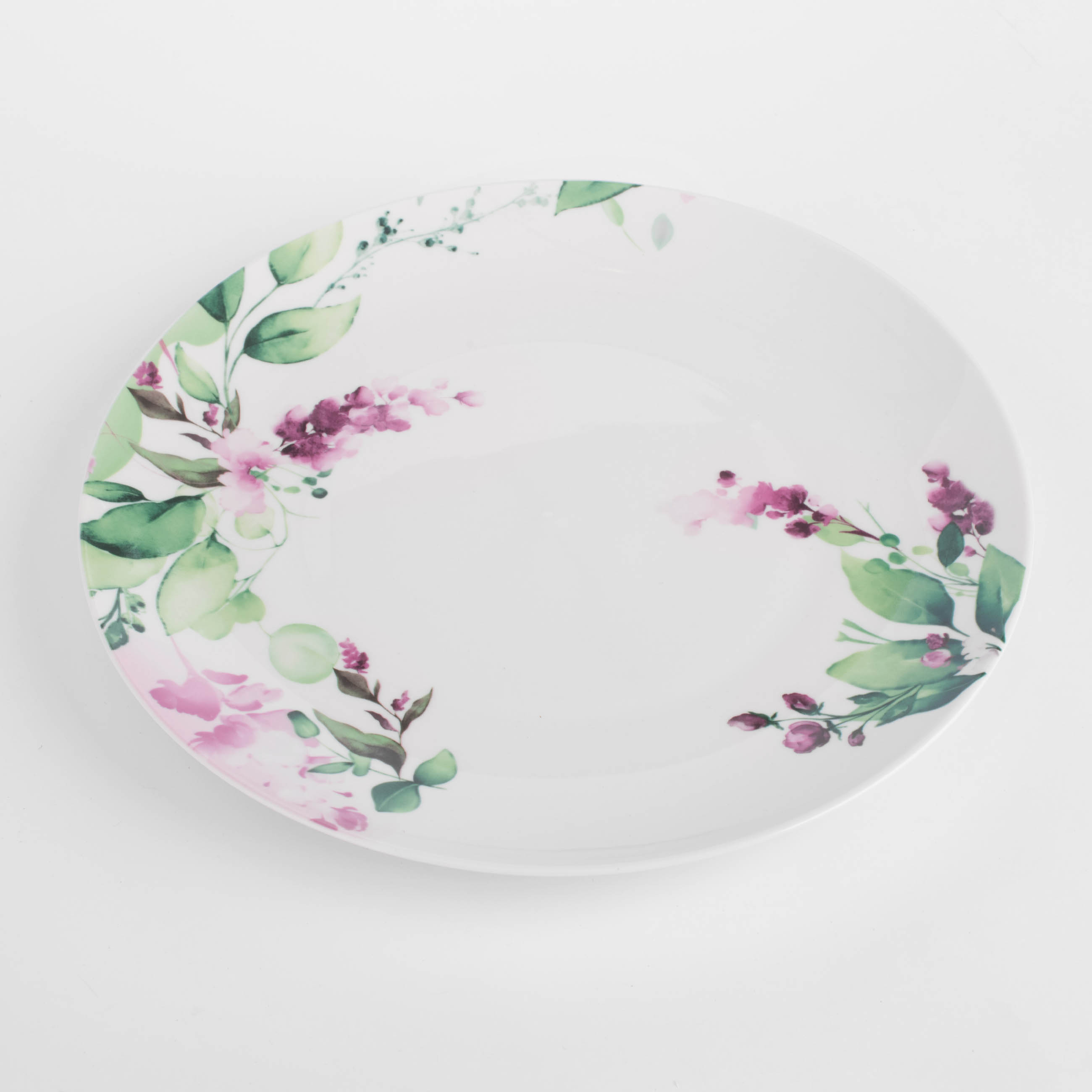 Dinner plate, 27 cm, porcelain N, white, Watercolor flowers, Senetti изображение № 2