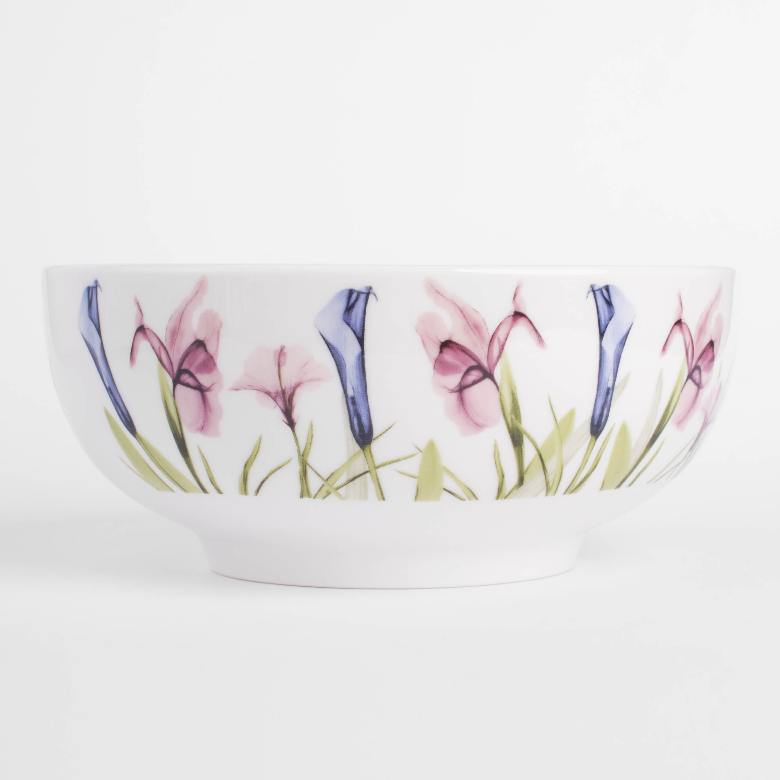 Salad bowl, 20x8 cm, 900 ml, porcelain N, white, Pastel flowers изображение № 2