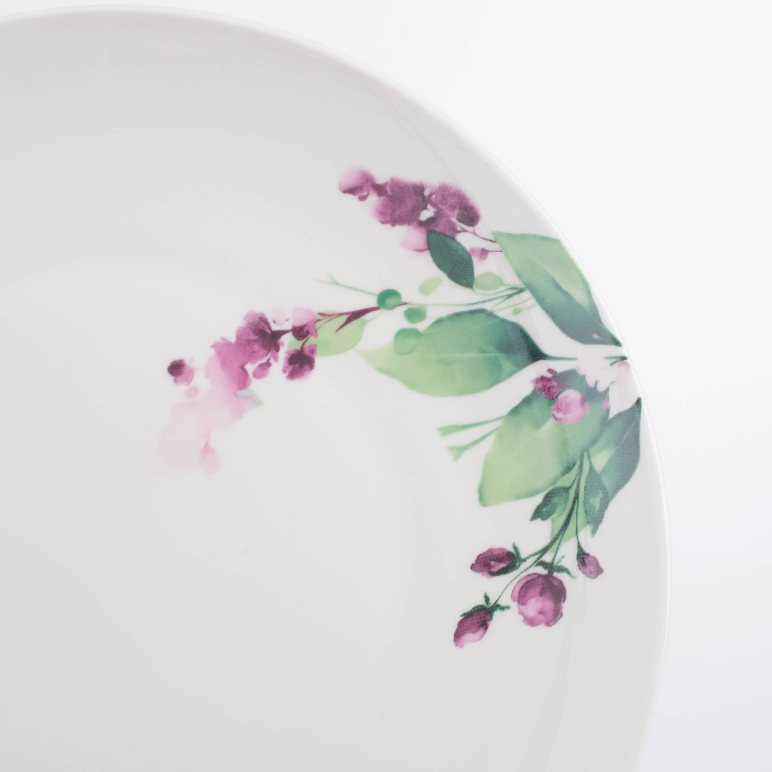 Dinner plate, 27 cm, porcelain N, white, Watercolor flowers, Senetti изображение № 5