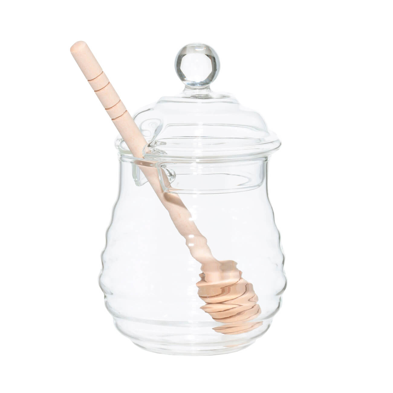 Honey jar, 270 ml, with spoon, Used glass / wood, Honey изображение № 1