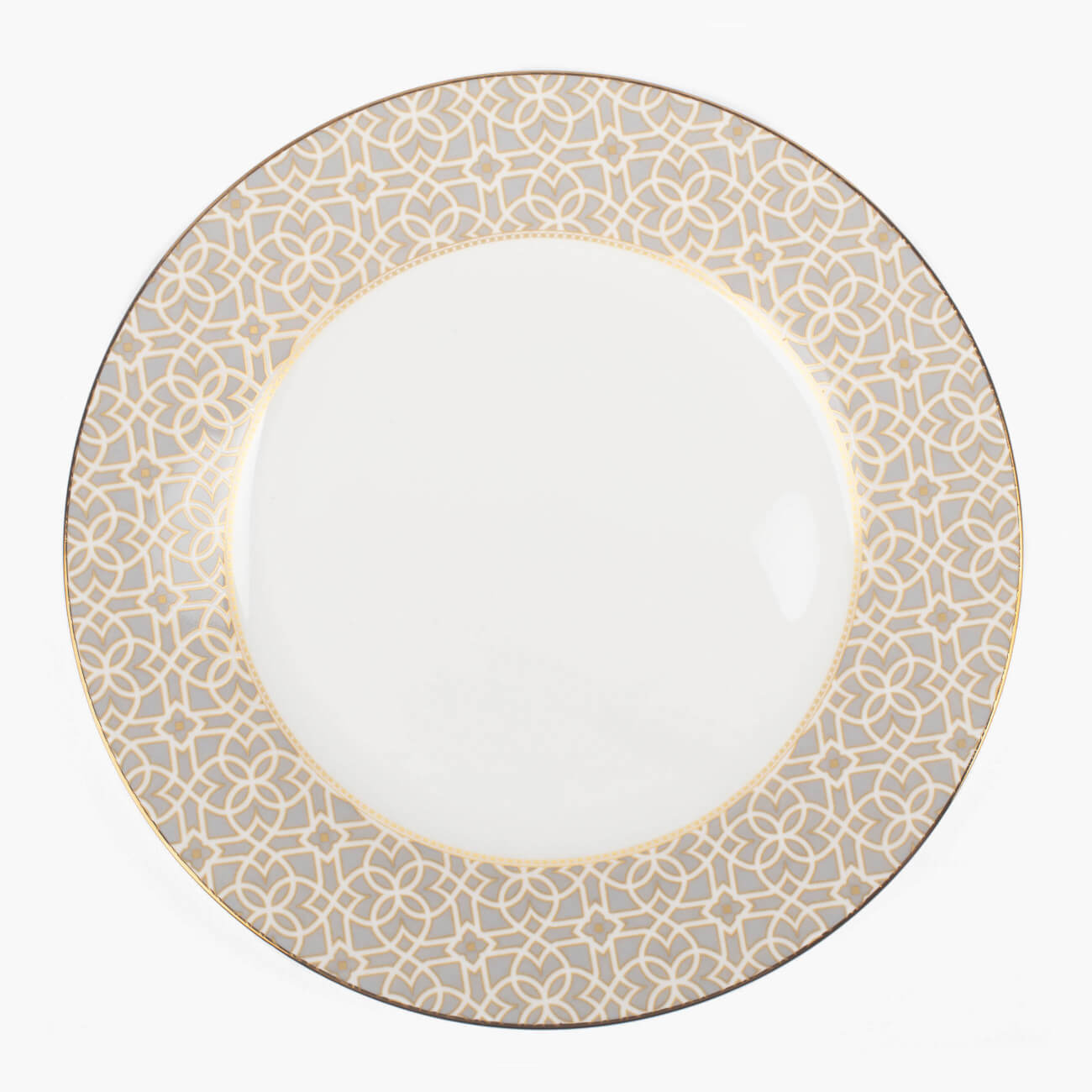 Dessert plate, 19 cm, porcelain F, gray, with golden edging, Ornament, Liberty изображение № 1