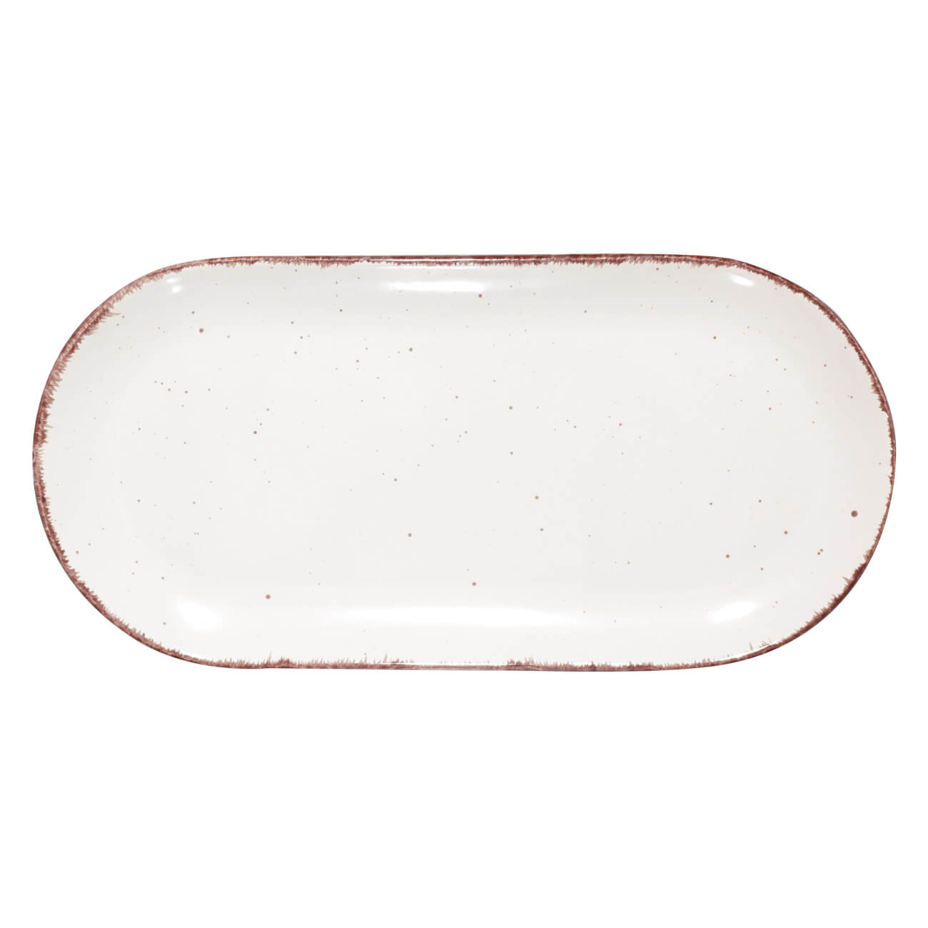 Dish, 37x18 cm, ceramic, oval, beige, Speckled, Speckled изображение № 1