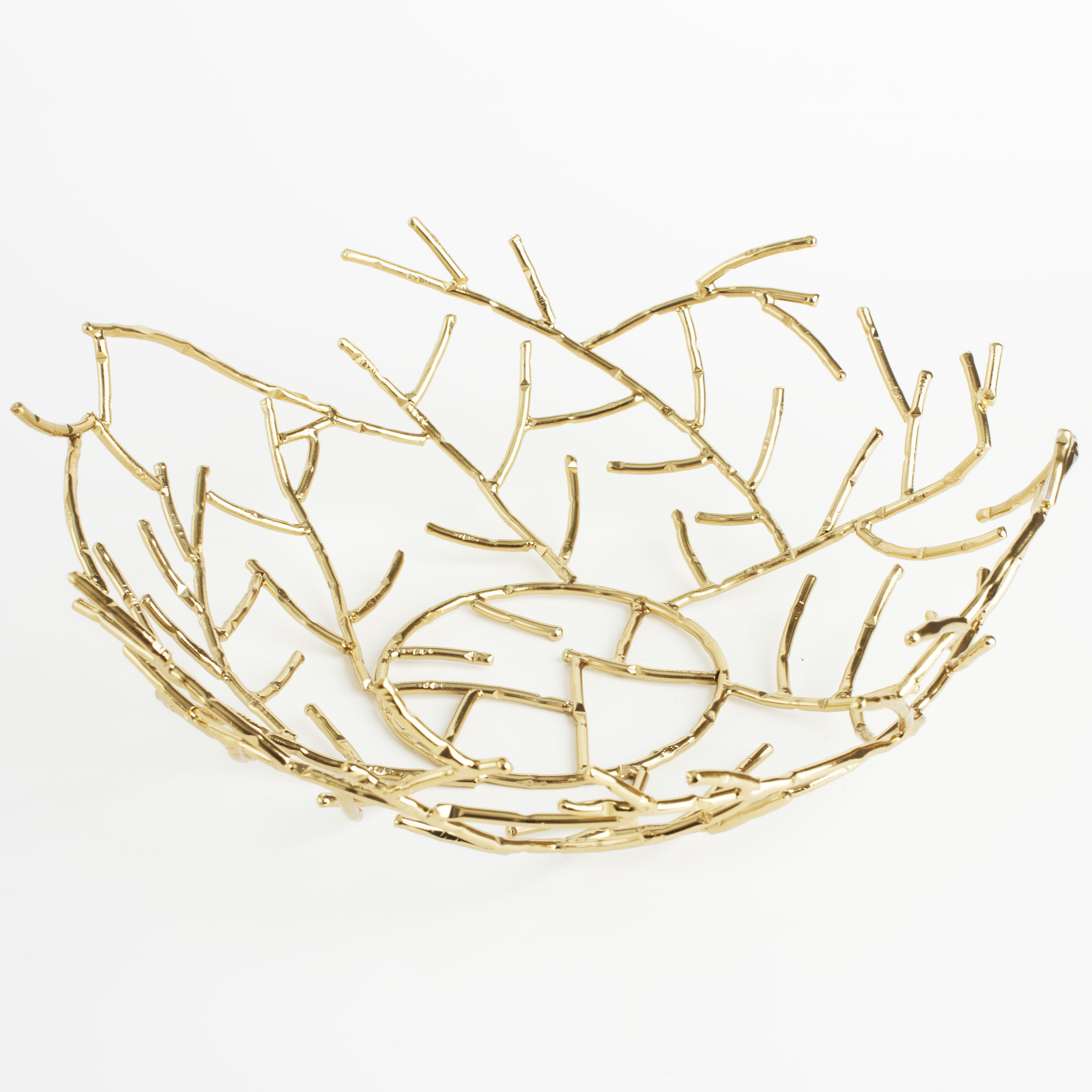 Fruit basket, 28 cm, metal, golden, Branches, Twist gold изображение № 3