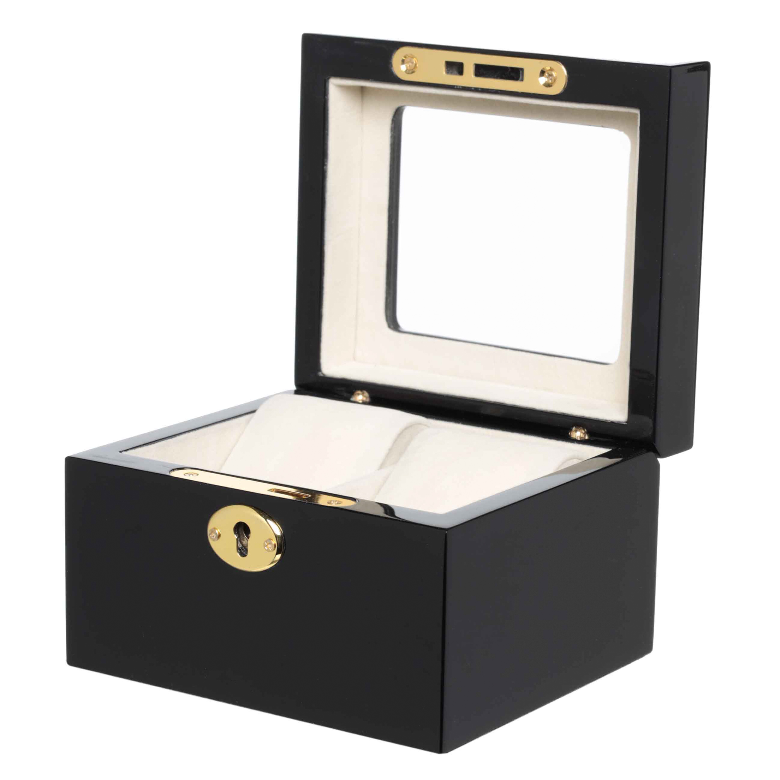 Watch box, 13x11 cm, with lock, black, MDF/glass, Collection изображение № 3