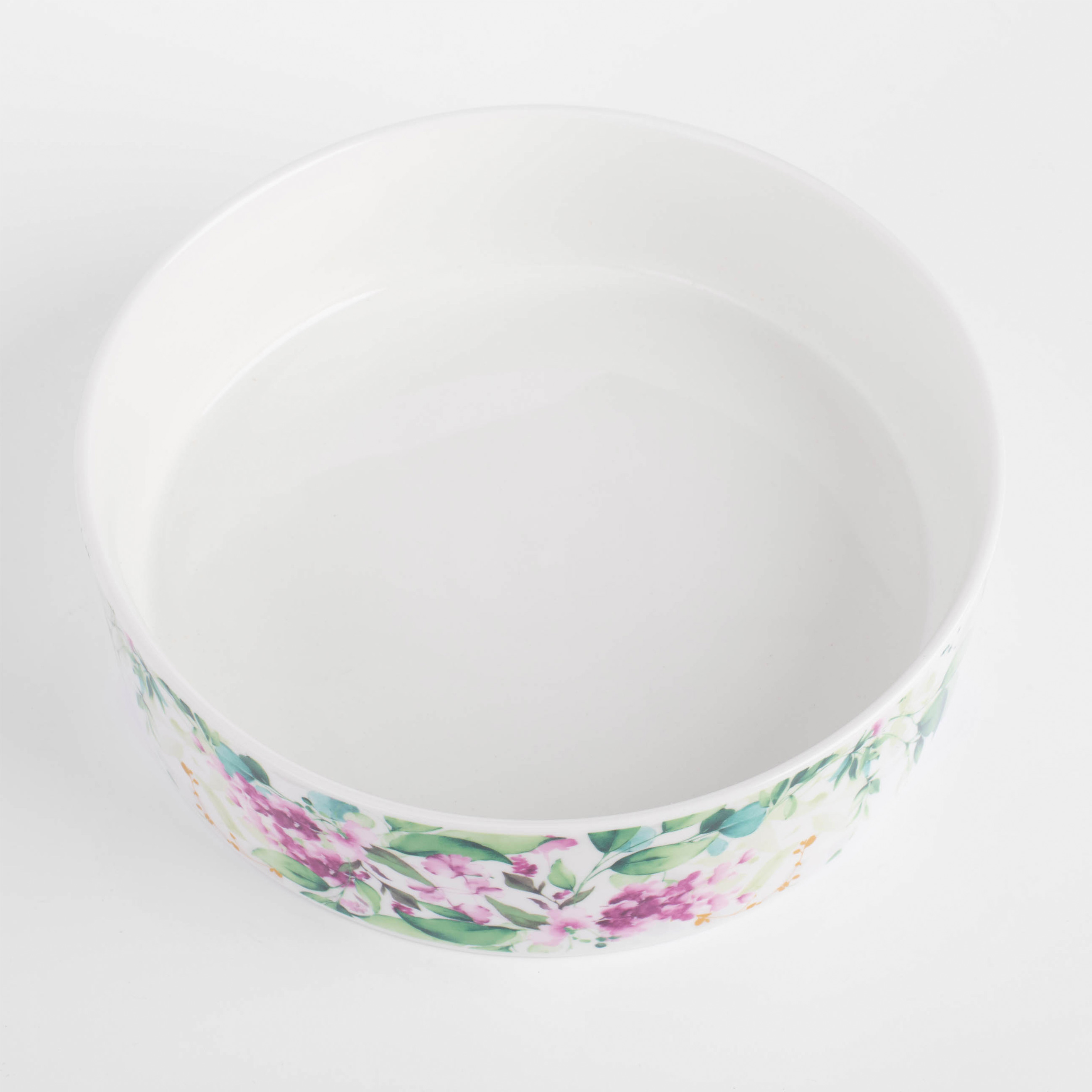 Dish, 23x6 cm, with sides, porcelain N, white, Watercolor flowers, Senetti изображение № 4