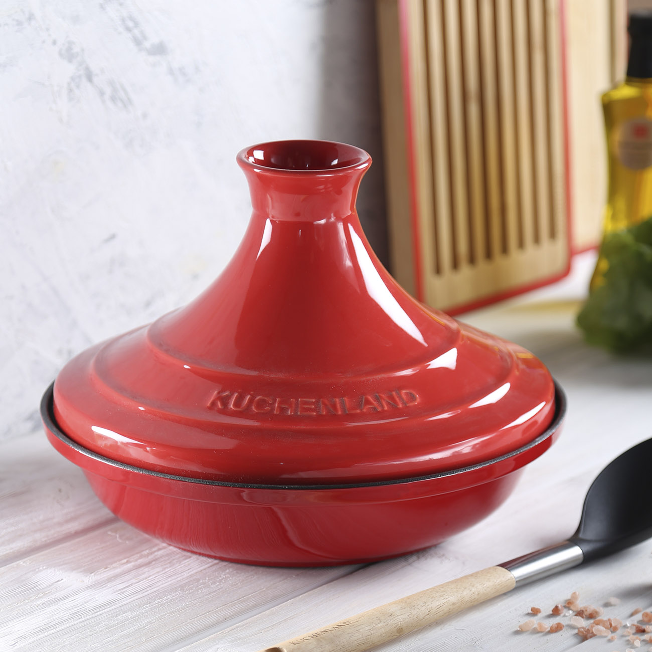 Tagine, 28 cm, with lid, cast iron / ceramic, Red, Bright изображение № 6