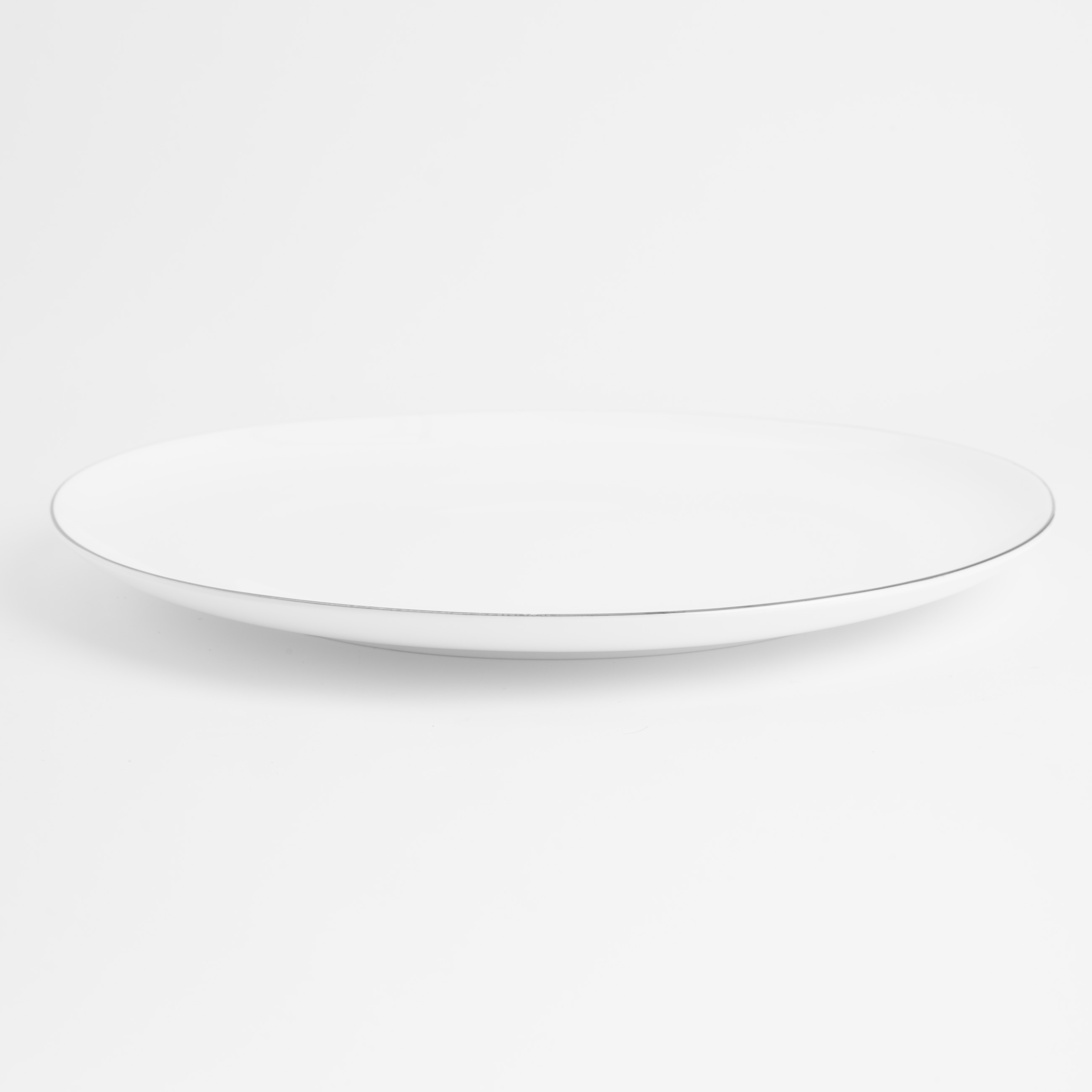 Dining plate, 29 cm, porcelain F, white, Bend silver изображение № 4