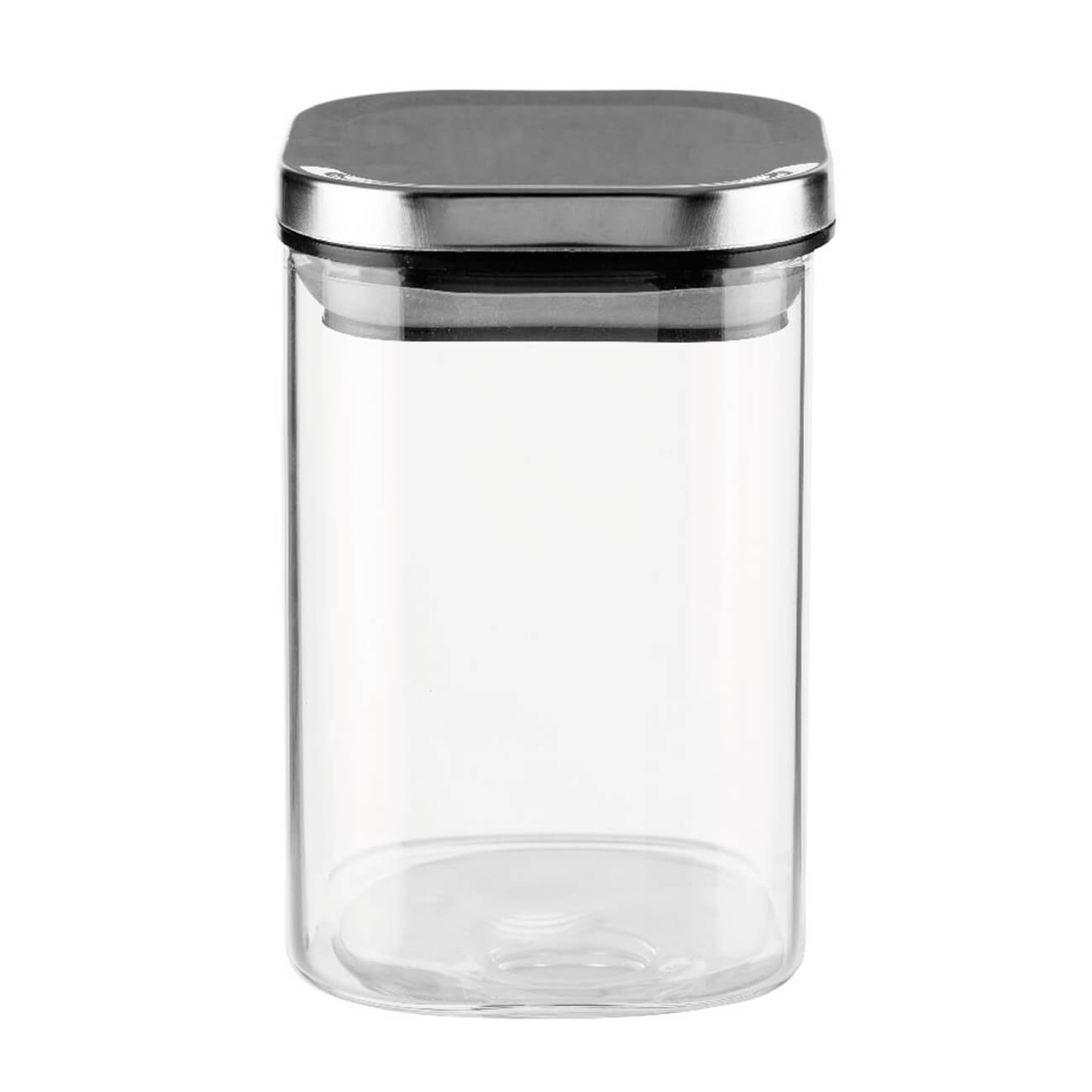 Food jar, 800 ml, Used glass / metal, Square, Classic изображение № 1
