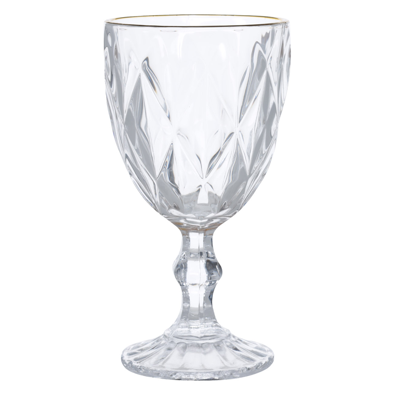 Wine glass, 300 ml, 6 pcs, glass R, with golden edging, Rhomb gold изображение № 2