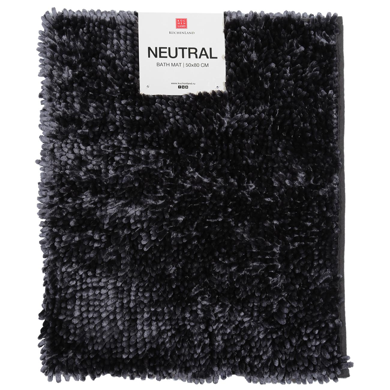 Mat, 50x80 cm, anti-slip, polyester, Dark grey, Fluffy изображение № 3
