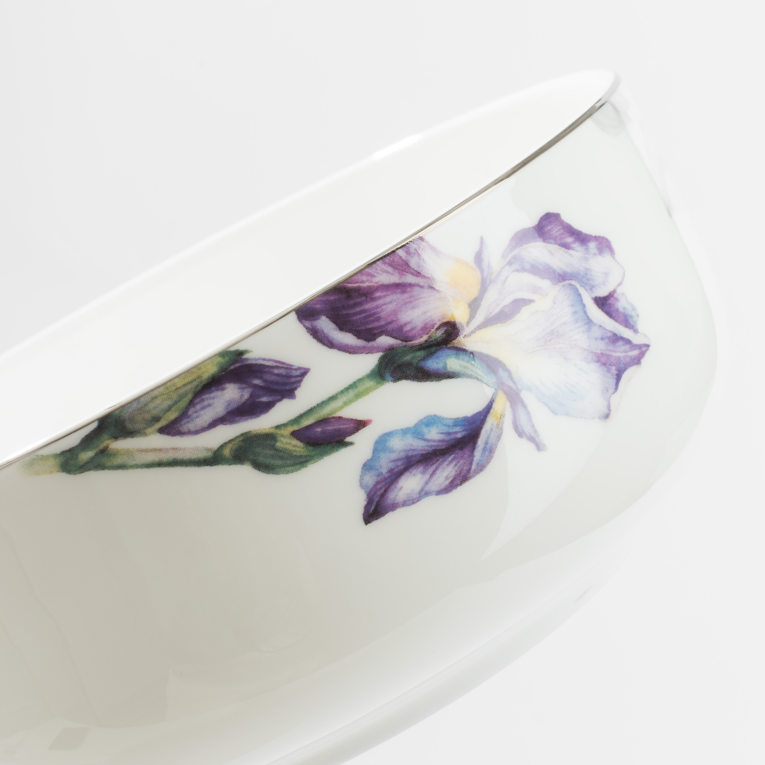 Salad bowl, 14x6 cm, ml, 2 pcs, porcelain F, with silver edging, Irises, Antarctica Flowers изображение № 5