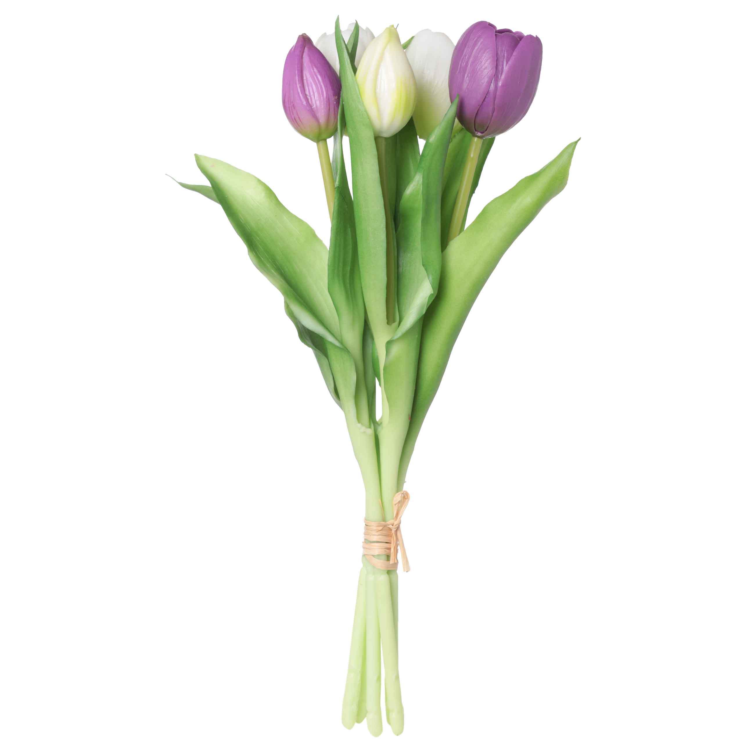 Decorative bouquet, 29 cm, packed, TEP / paper, Purple and white tulips, Tulip garden изображение № 2