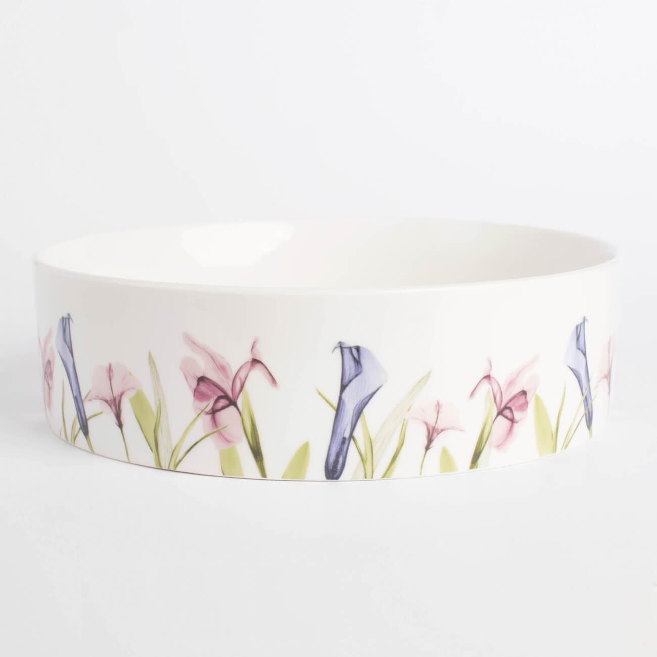 Dish, 23x6 cm, with sides, porcelain N, white, Pastel flowers, Pastel flowers изображение № 1