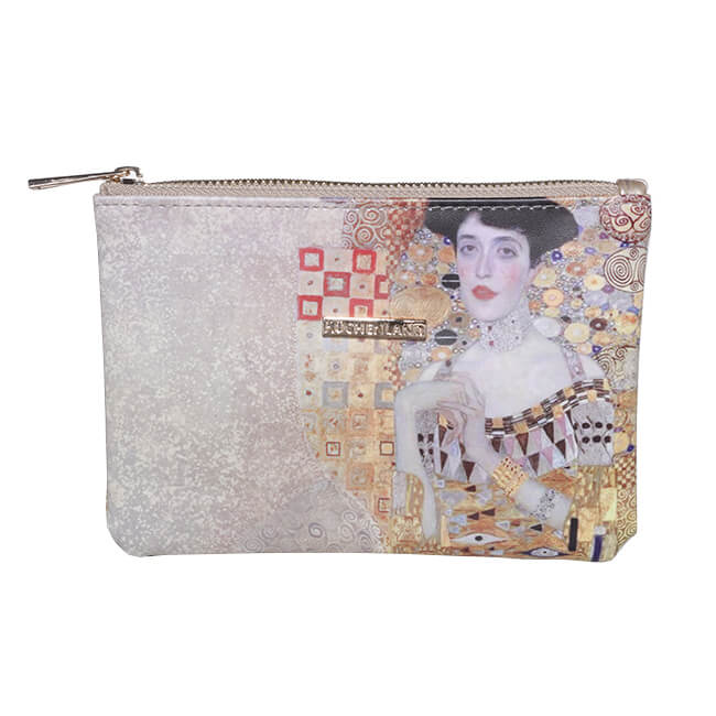 Cosmetic bag, 19x13 cm, polyurethane, rectangular, Gold Adele, Klimt, Art Adele изображение № 1