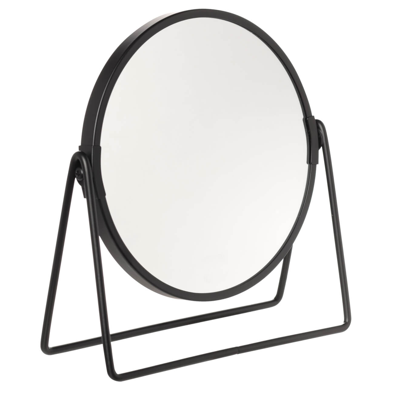 Table mirror, 20 cm, double-sided, metal, round, Black, Graphic изображение № 1
