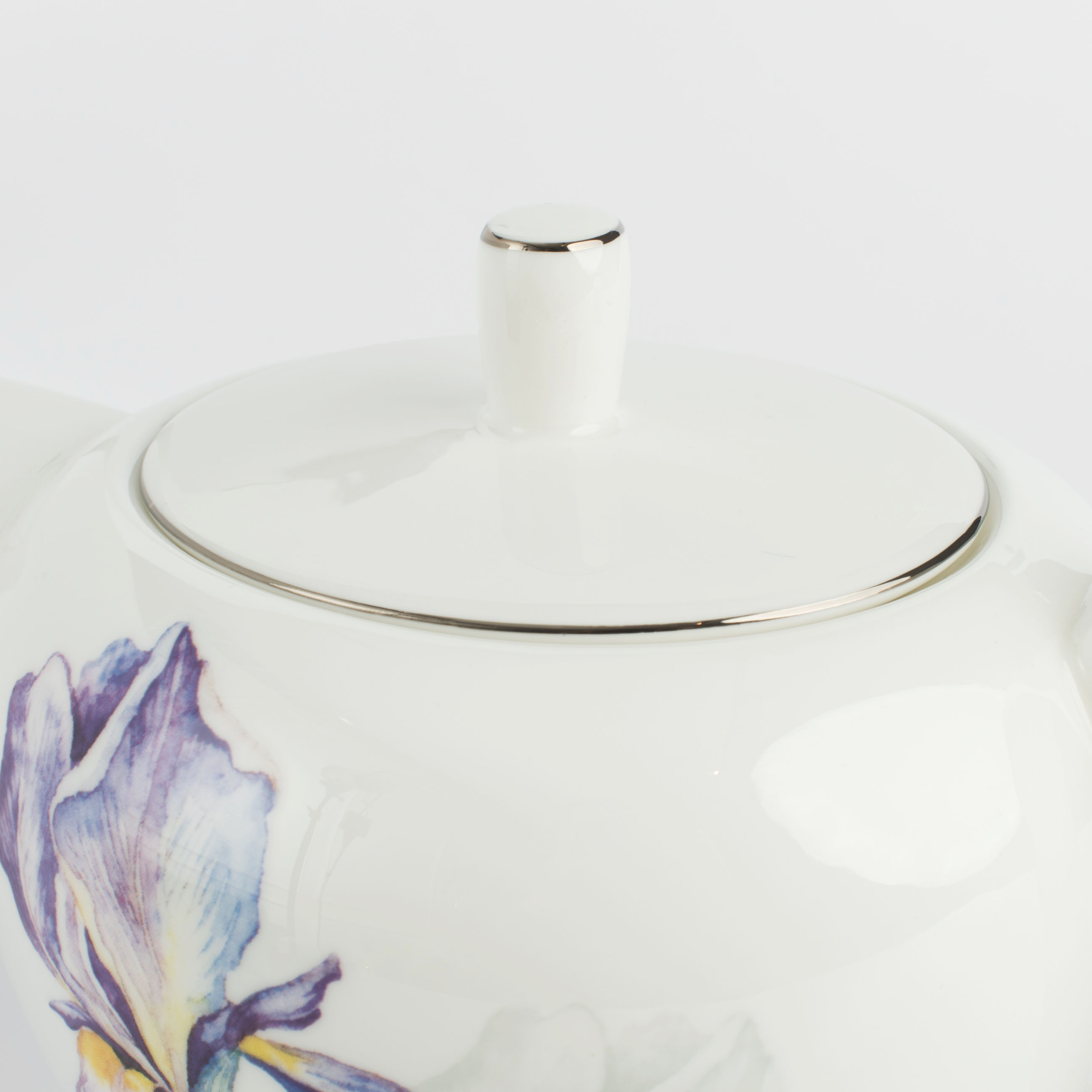 Teapot, 1.2 l, porcelain F, with silver edging, Irises, Antarctica Flowers изображение № 3