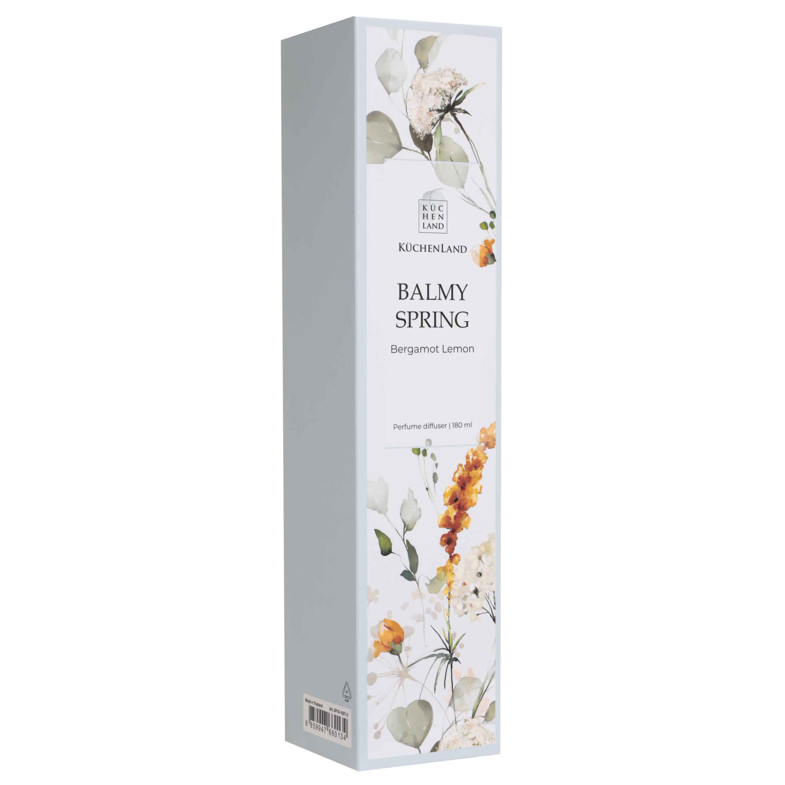 Perfume diffuser, 180 ml, with dried flowers, Bergamot Lemon, Balmy spring изображение № 2