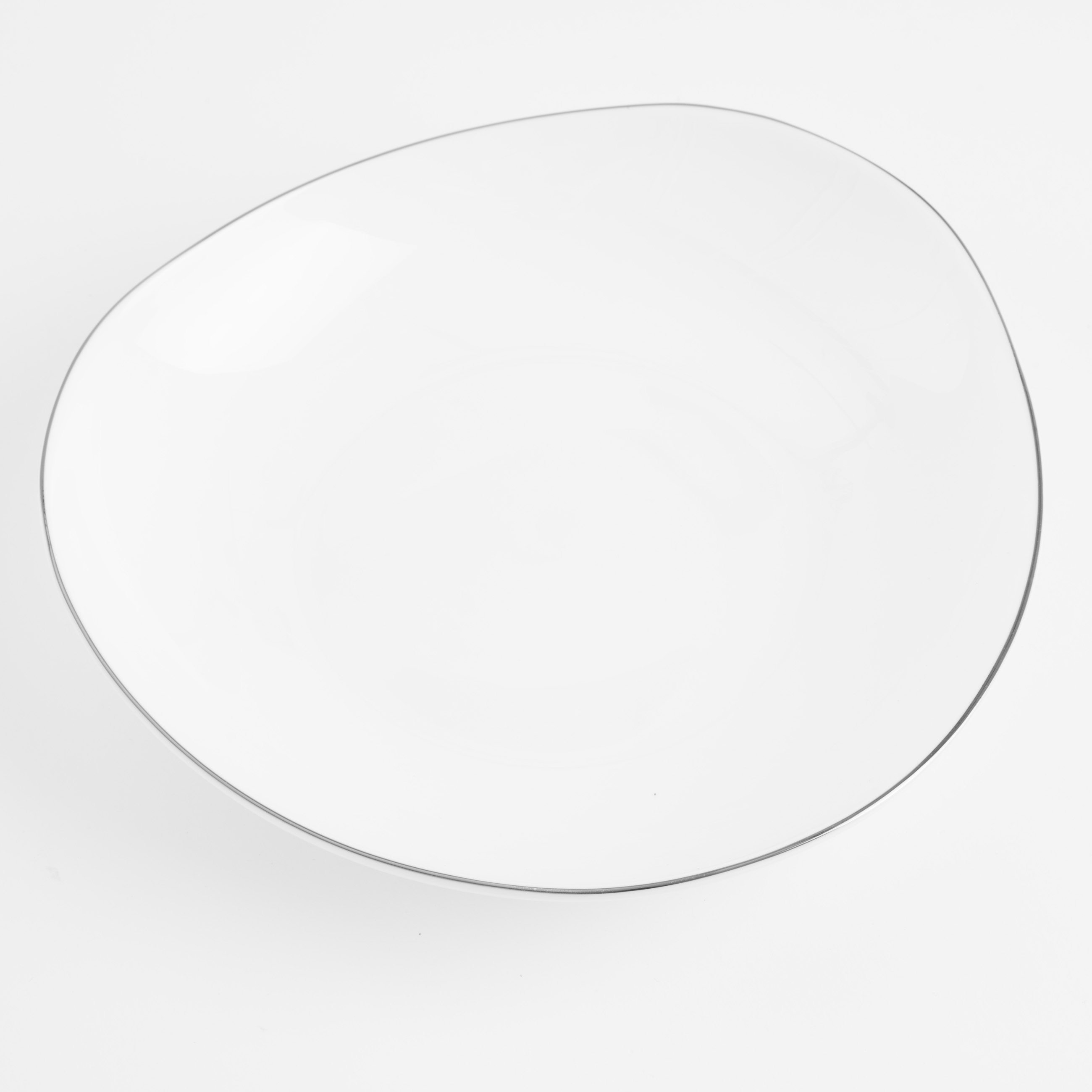 Soup plate, 21x4 cm, porcelain F, white, Bend silver изображение № 2