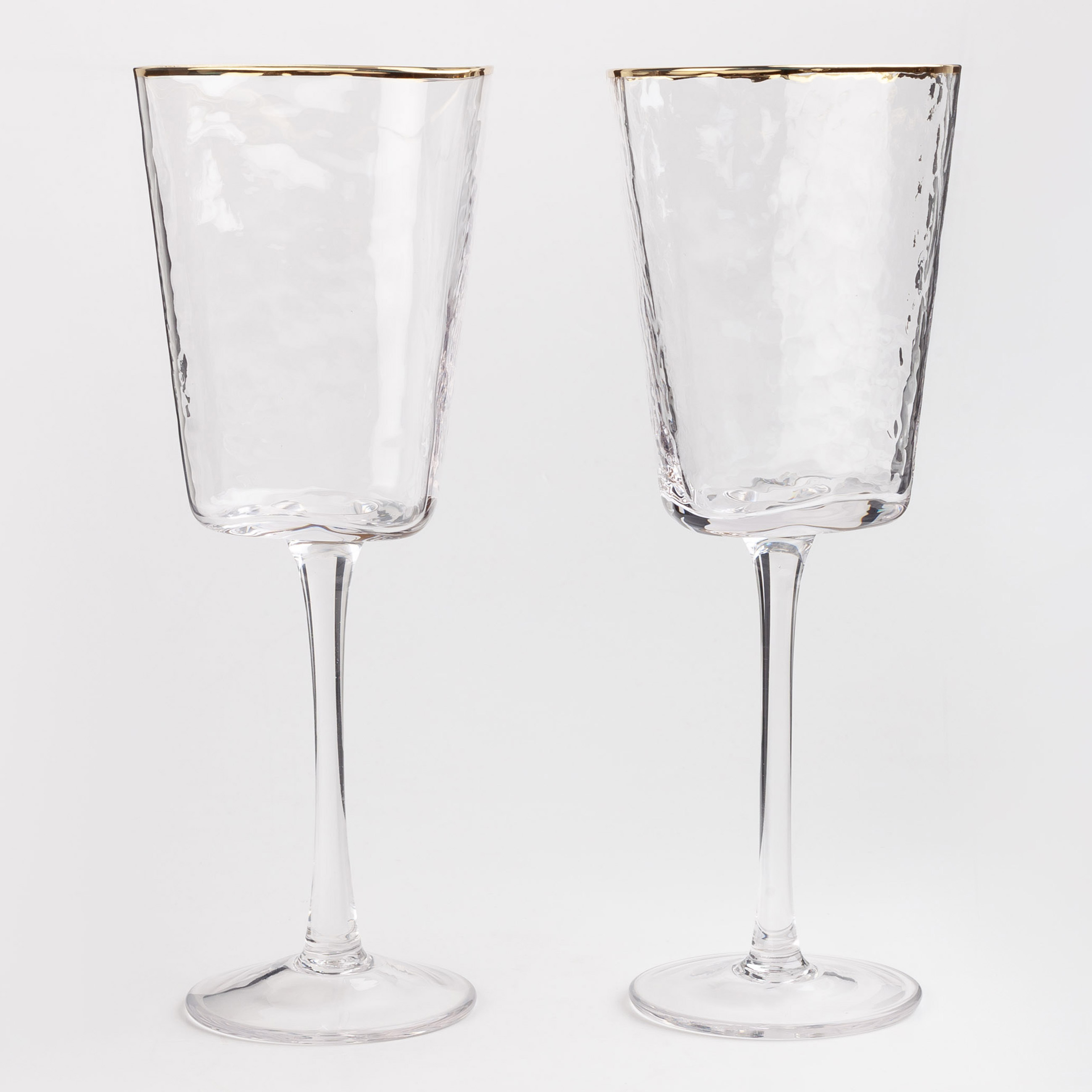 Wine glass, 300 ml, 2 pcs, glass, with golden edging, Triangle Gold изображение № 2