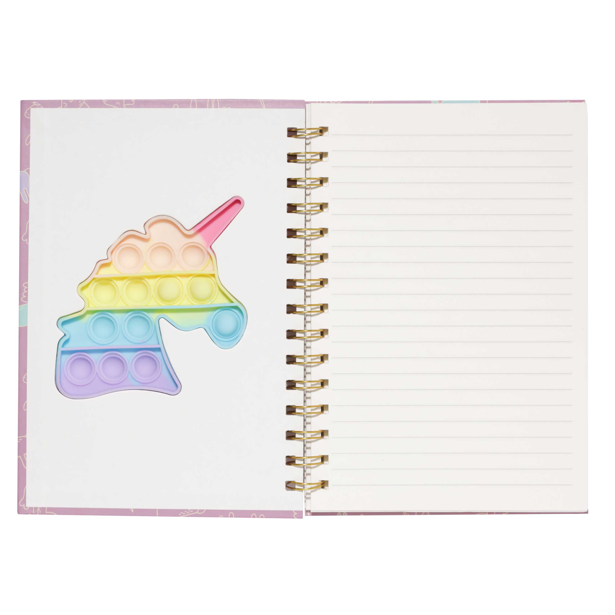 Notepad for writing, Pop-it, 21x14 cm, 78 l, on rings, cardboard / silicone, Unicorn, Unicorn изображение № 3