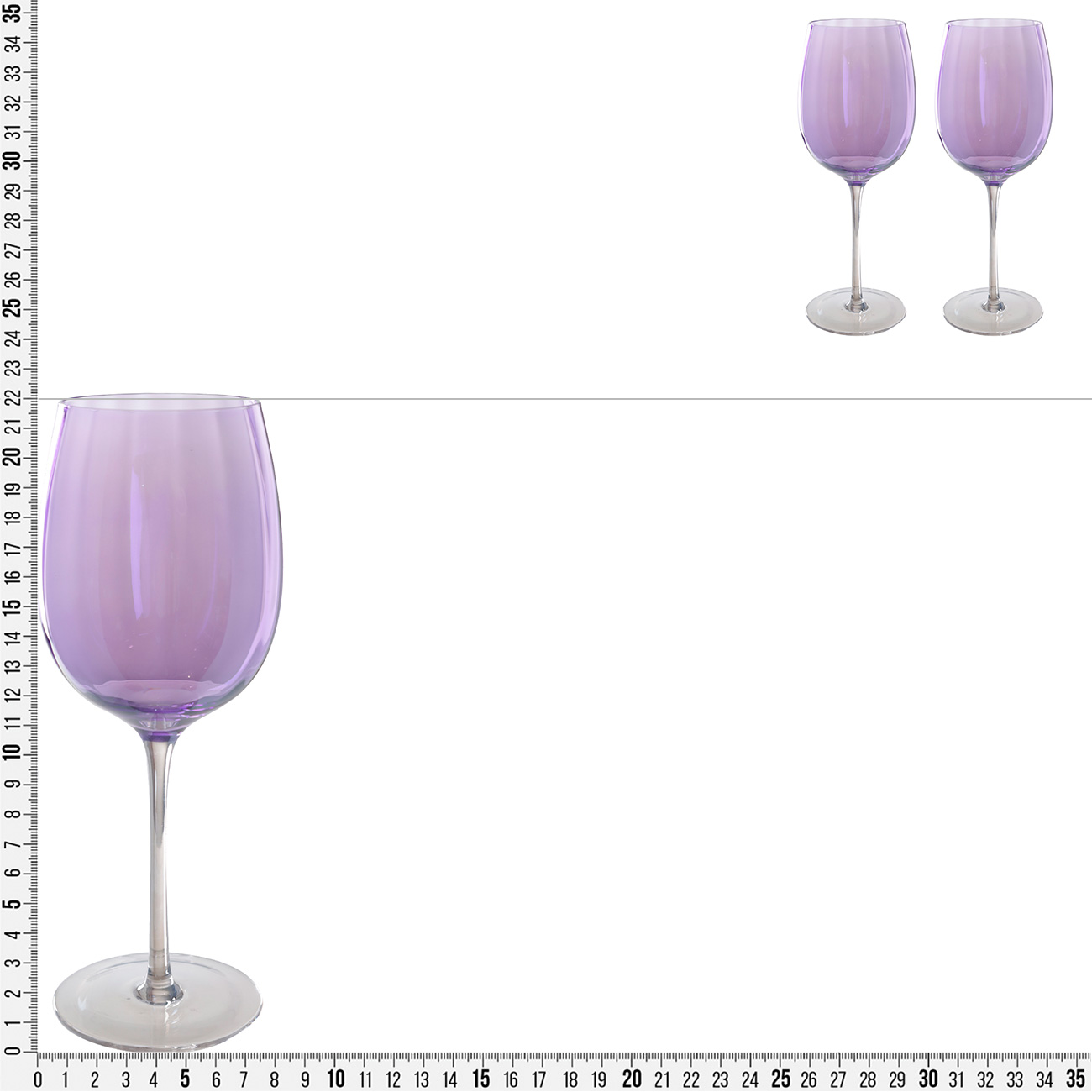 Wine glass, 470 ml, 2 pcs, glass, purple, Filo color изображение № 3
