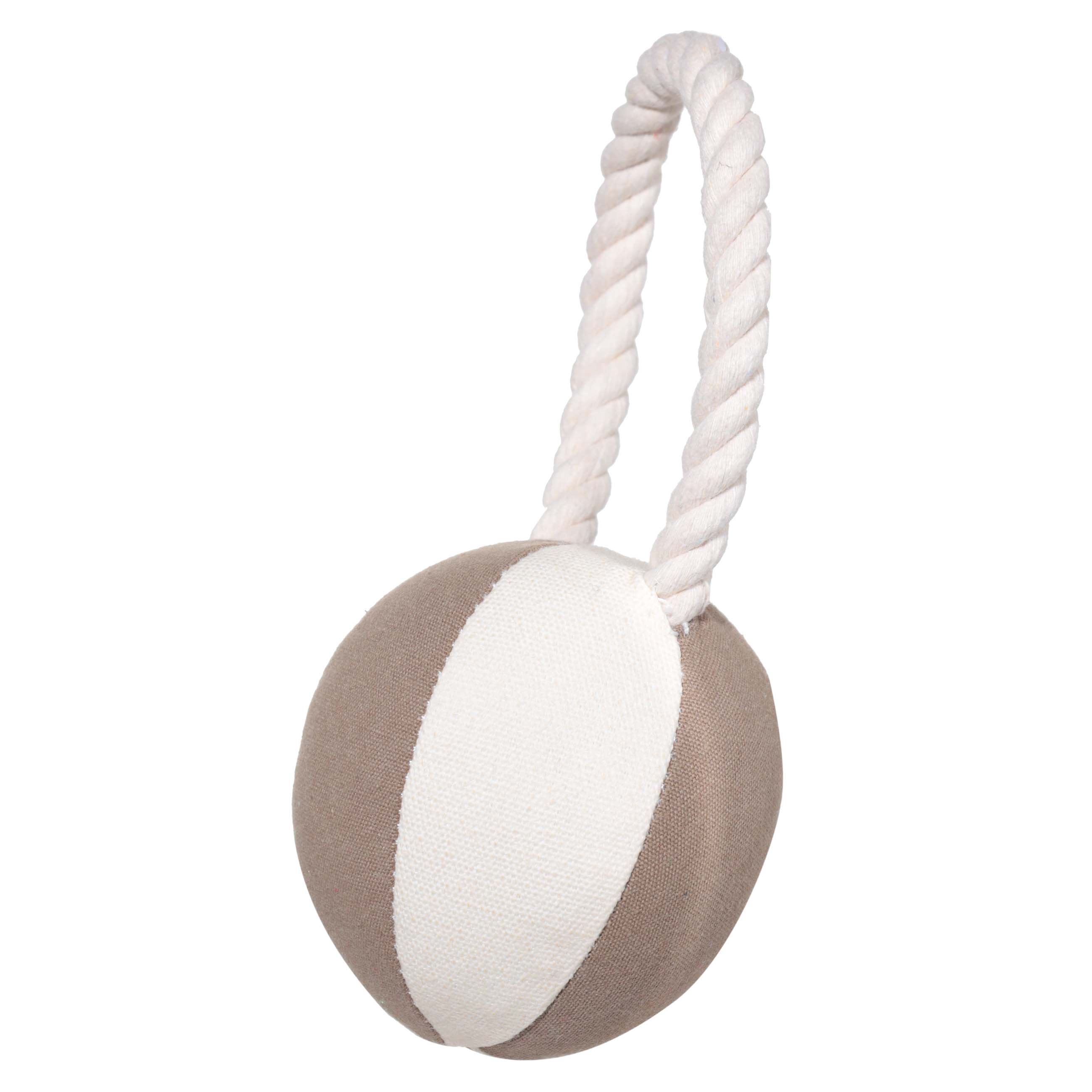 Dog toy, 15 cm, with squeaker, Polyester, beige, Rope ball, Frisky pet изображение № 2