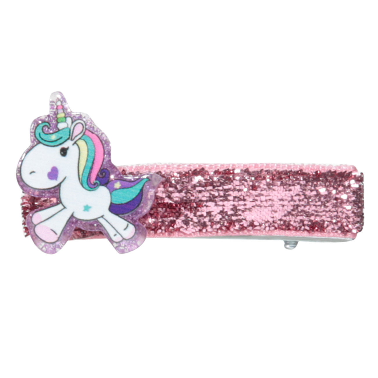 Hair clip set, 5 cm, 4 pcs, Children's, Plastic / Metal, Purple, Unicorn, Unicorn изображение № 2
