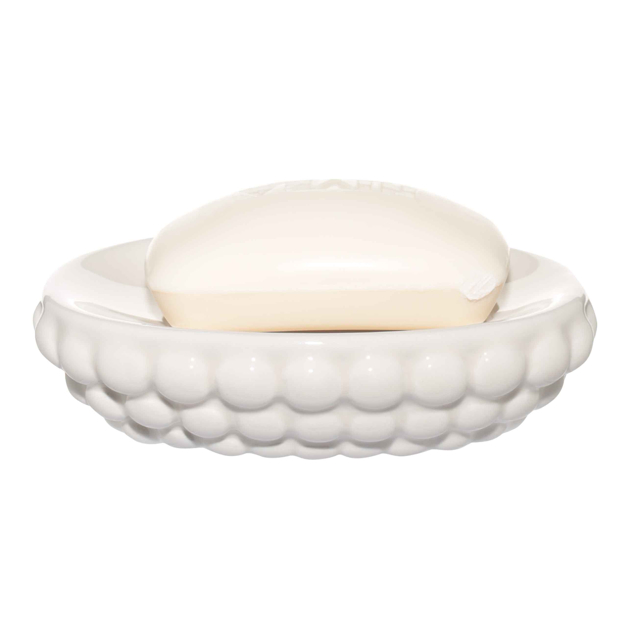 Soap dish, 13x10 cm, ceramic, oval, milk, Bubbles, Bubbly изображение № 5