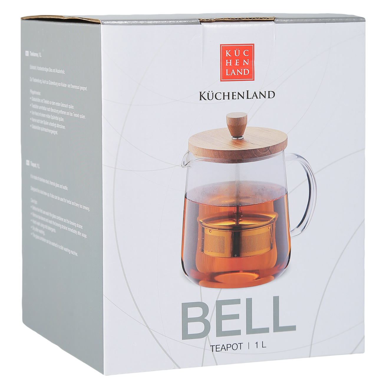 Teapot, 1 l, glass B / wood, Bell изображение № 3