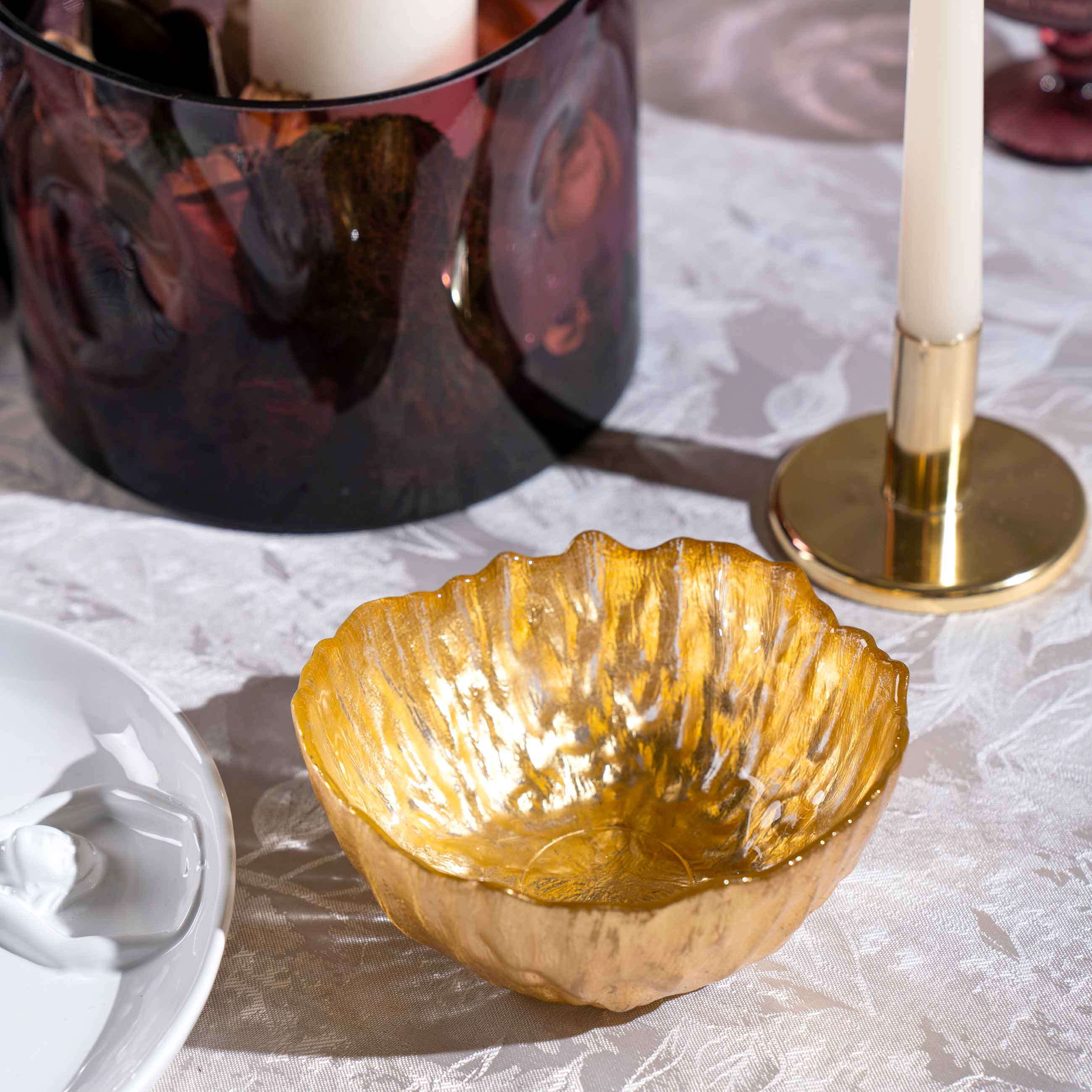 Salad bowl, 15x7 cm, glass R, golden, Sleit изображение № 6