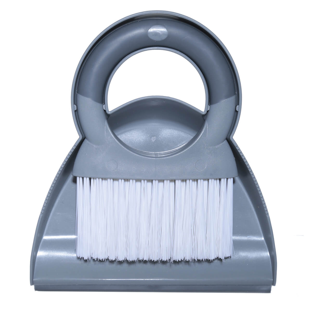 Garbage brush, with dustpan, 21 cm, Plastic, round handle, Grey, Clean изображение № 1