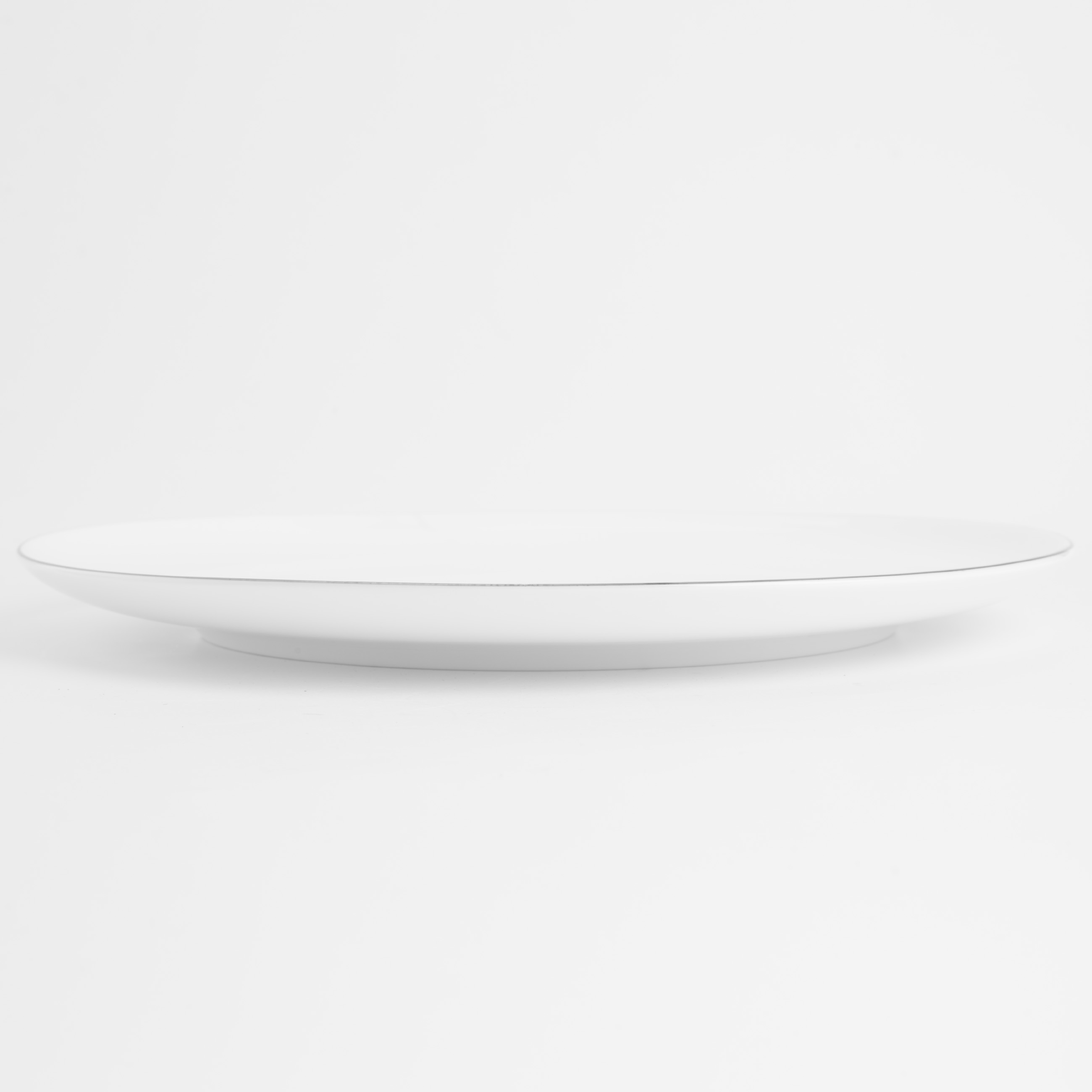 Dining plate, 29 cm, porcelain F, white, Bend silver изображение № 5