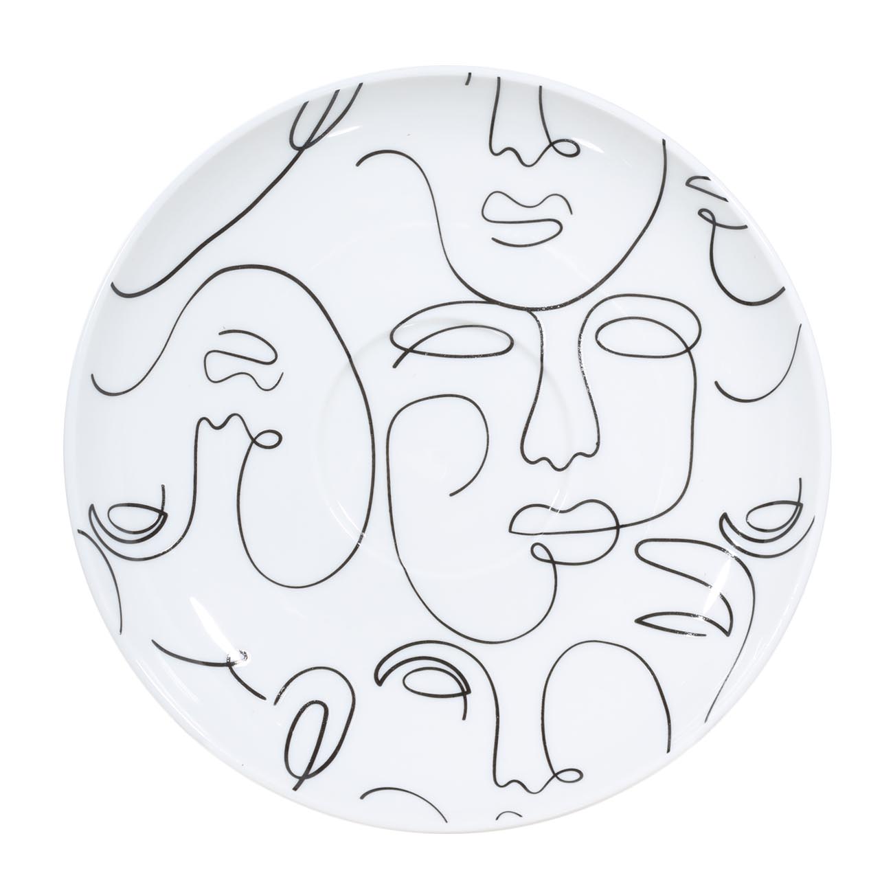 Tea pair, 2 persons, 4 items, 220 ml, porcelain N, White, Contoured faces, Face изображение № 4
