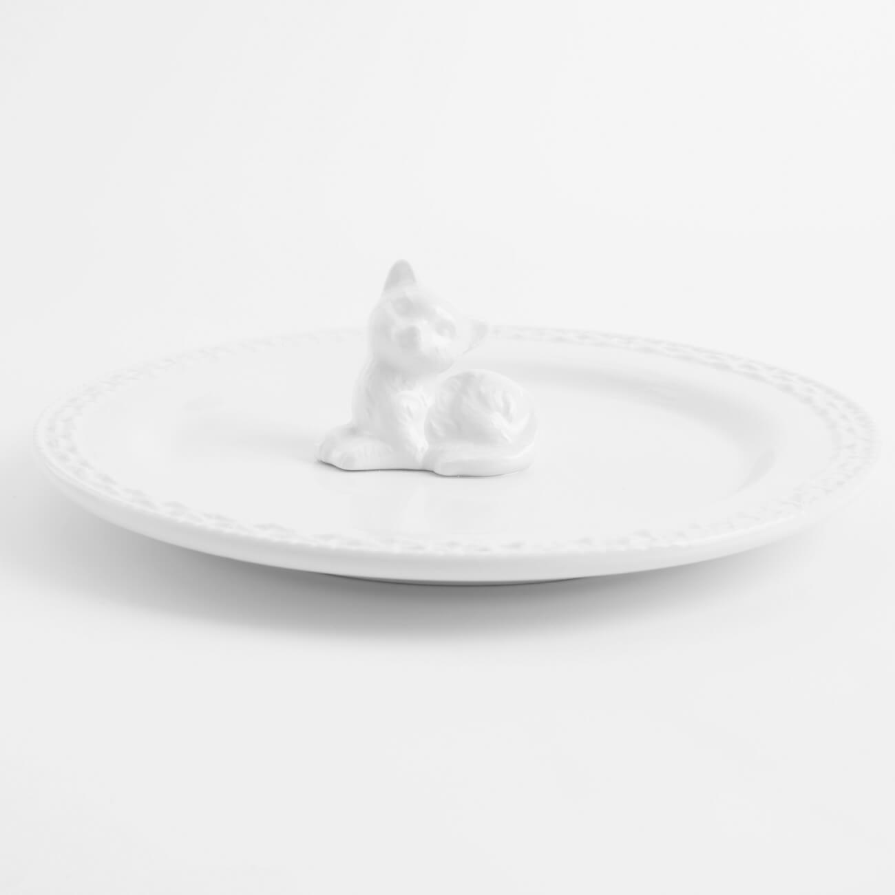 Dish, 20 cm, ceramic, white, Cat, Kitten изображение № 1