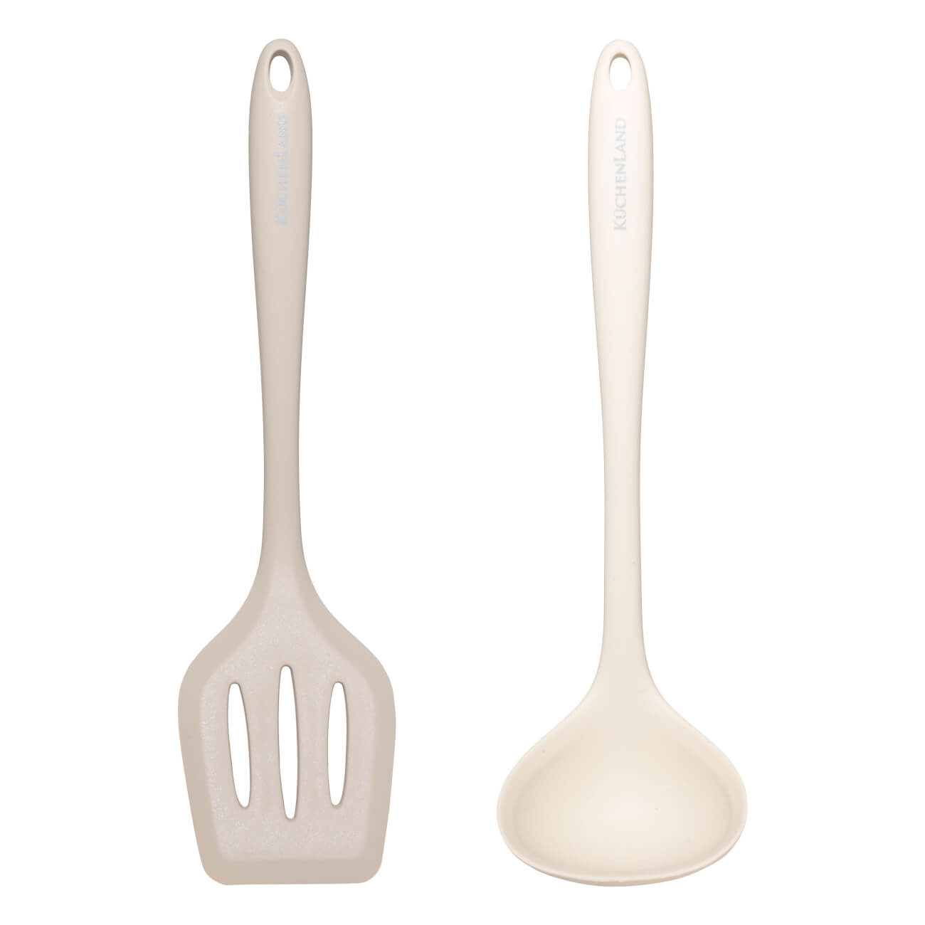 Kitchen accessories set, 2 items, ladle / spatula, Silicone / nylon, Beige, Benefit изображение № 1