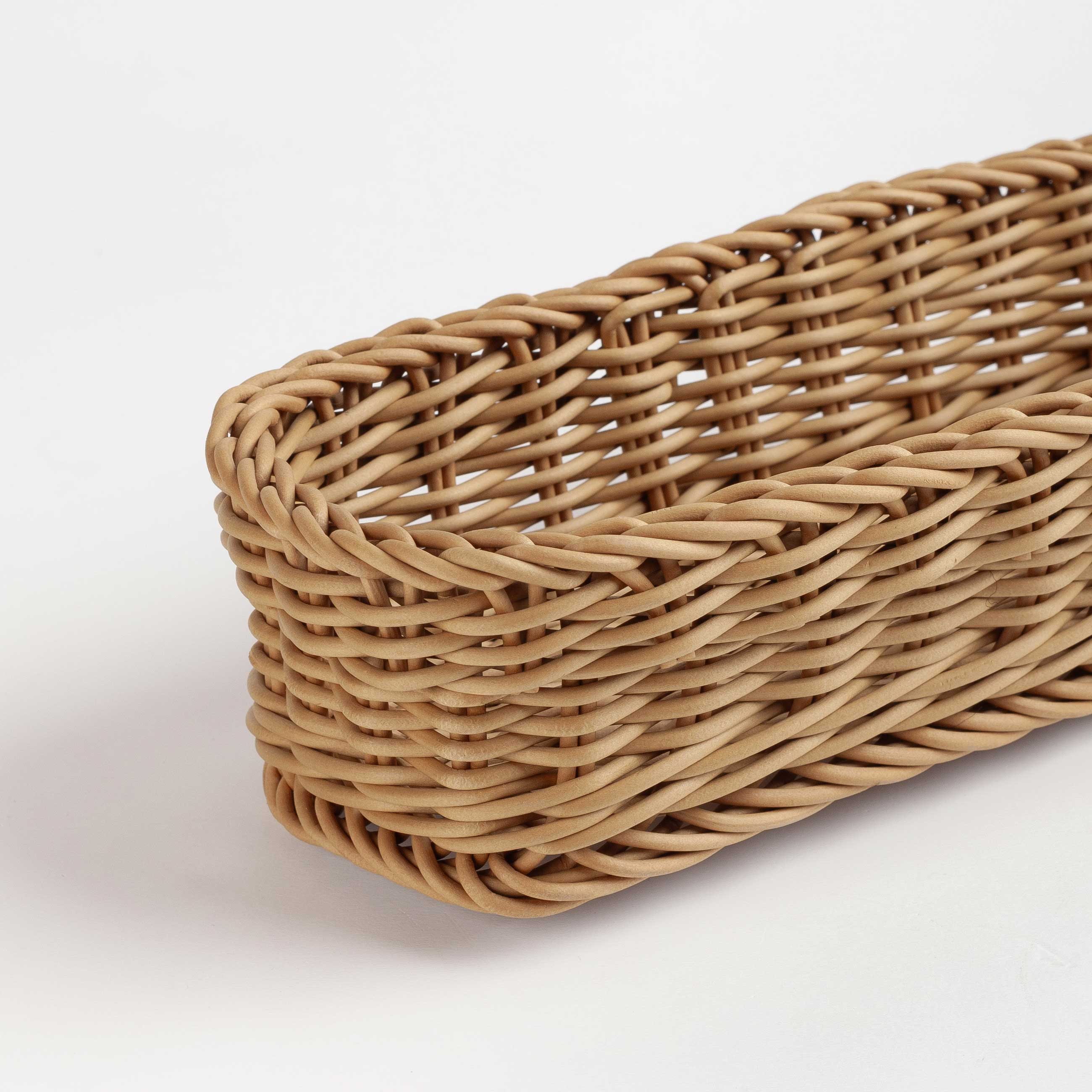 Cutlery basket, 25x10 cm, rattan, rectangular, brown, Twig изображение № 2