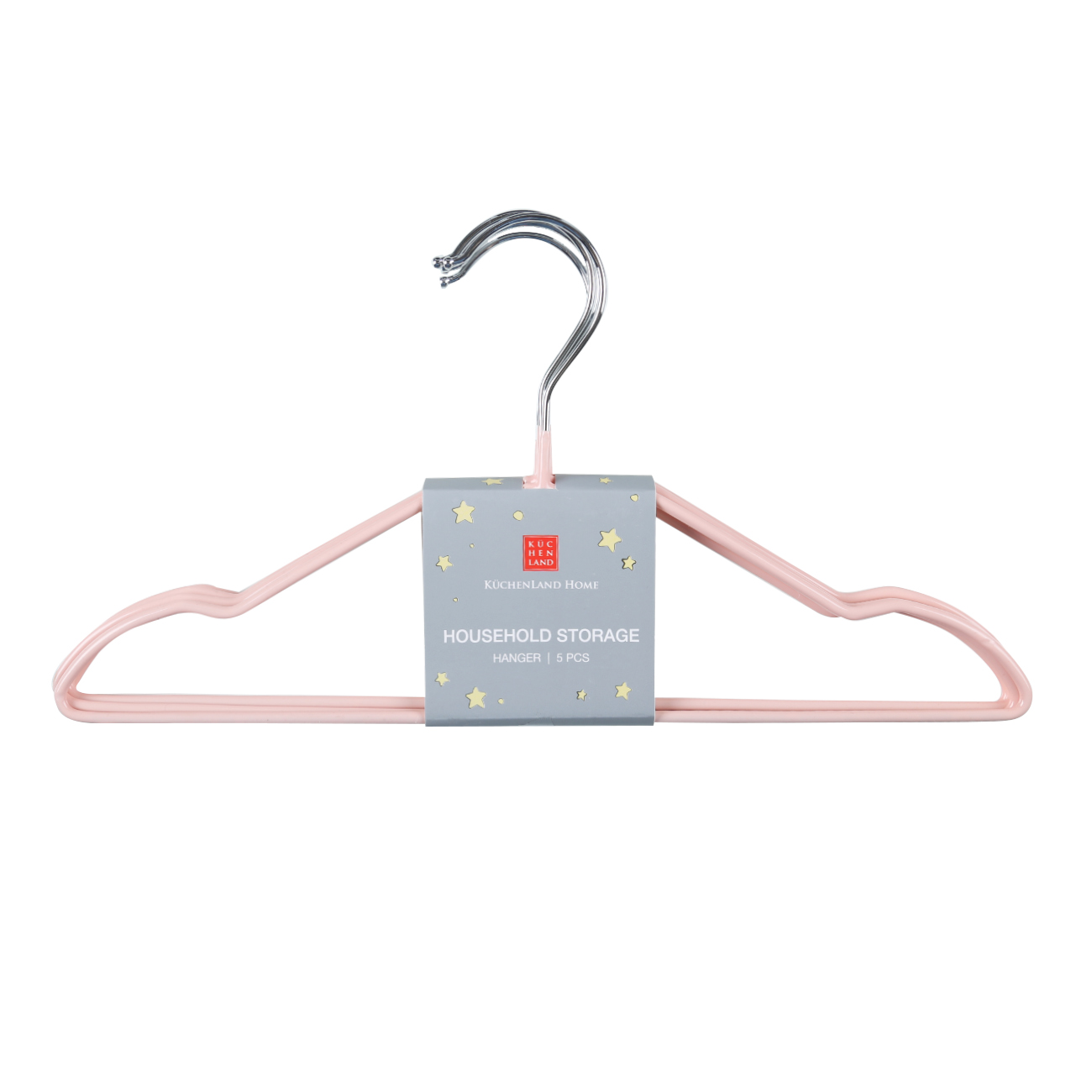 Hanger, 28 cm, 5 pcs, children's, metal coated, pink, Colorful house изображение № 2
