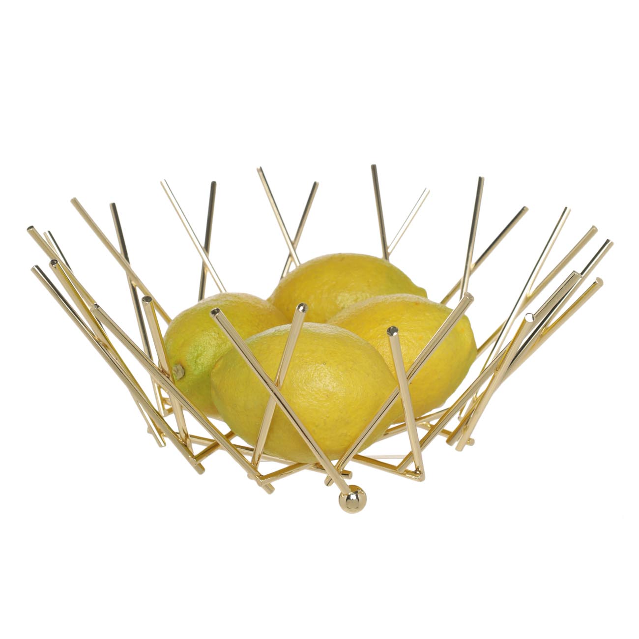 Fruit basket, 27 cm, metal, golden, Twist gold изображение № 3