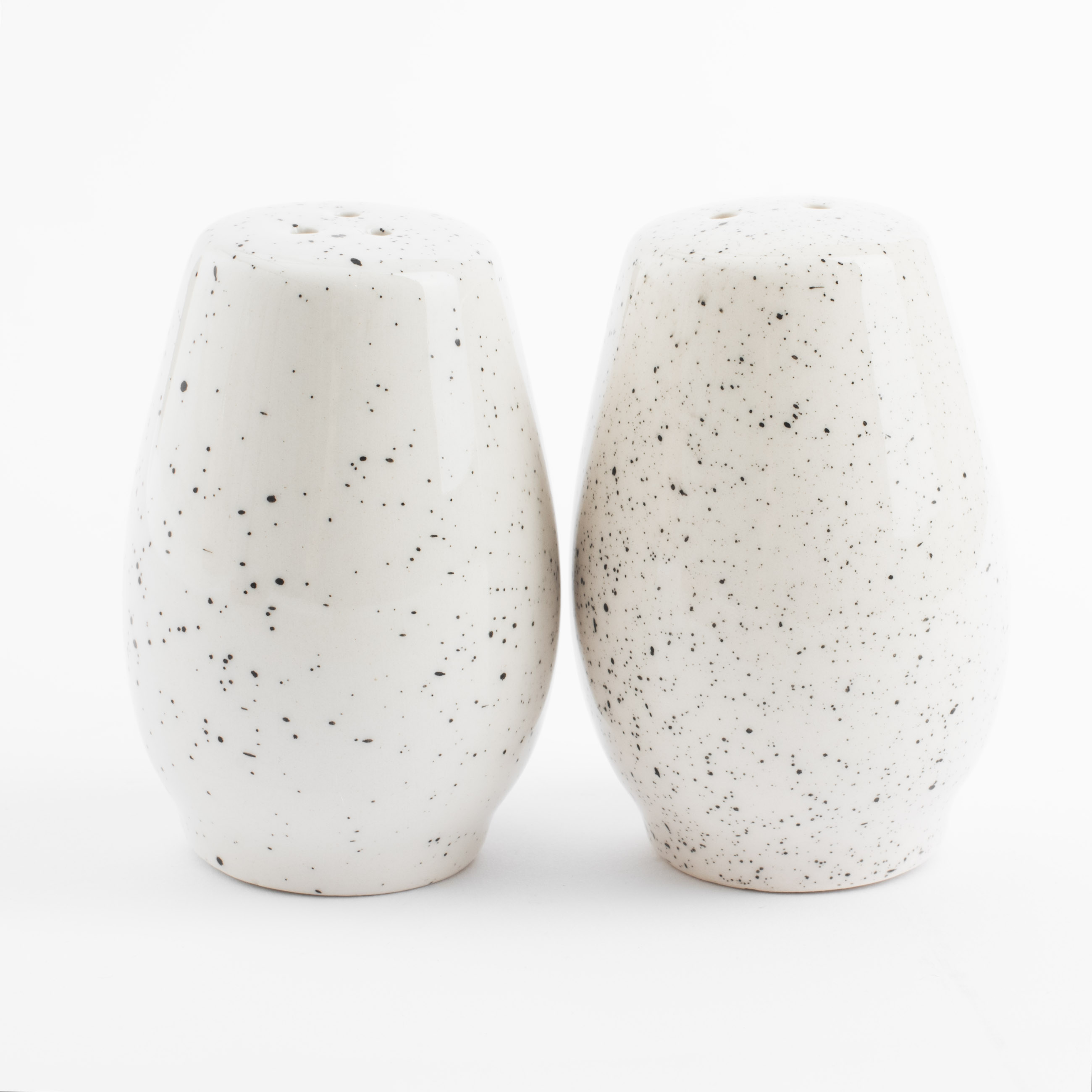 Salt and pepper set, 7 cm, ceramic, milky, speckled, Wildflowers, Meadow speckled изображение № 4
