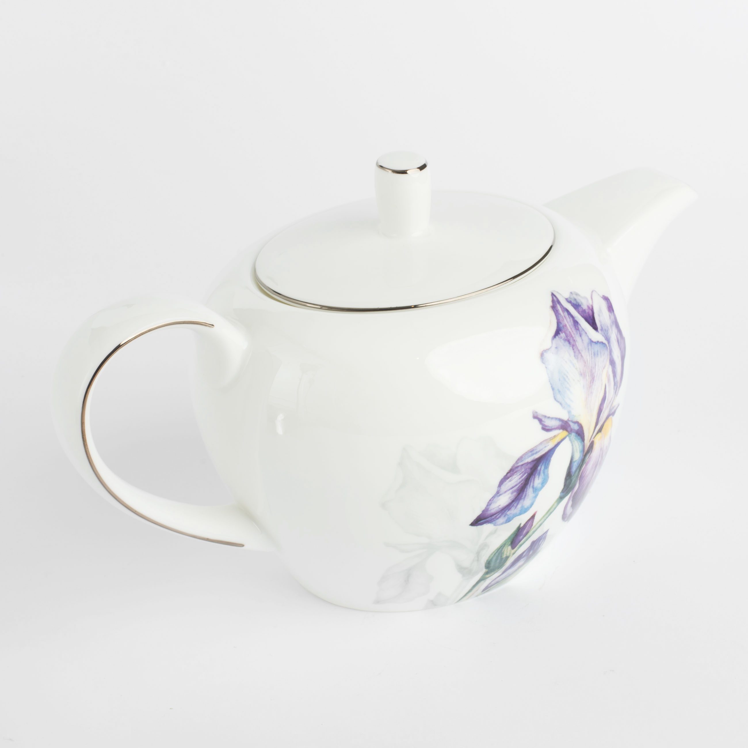 Teapot, 1.2 l, porcelain F, with silver edging, Irises, Antarctica Flowers изображение № 4