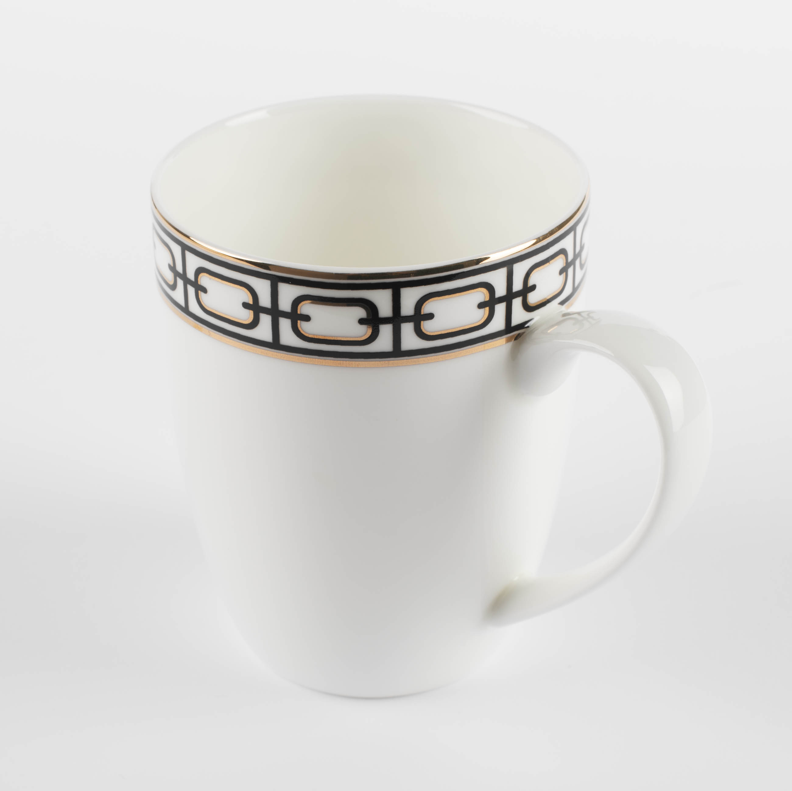 Mug, 420 ml, porcelain F, white, with golden edging, Geometry, Rodos изображение № 3