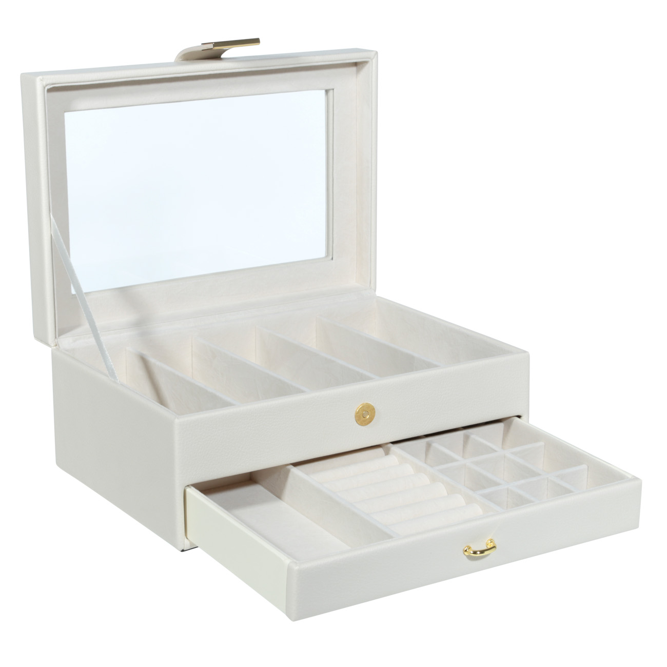 Jewelry box, 26x18 cm, wood/PU leather, ecru, Premiere изображение № 2