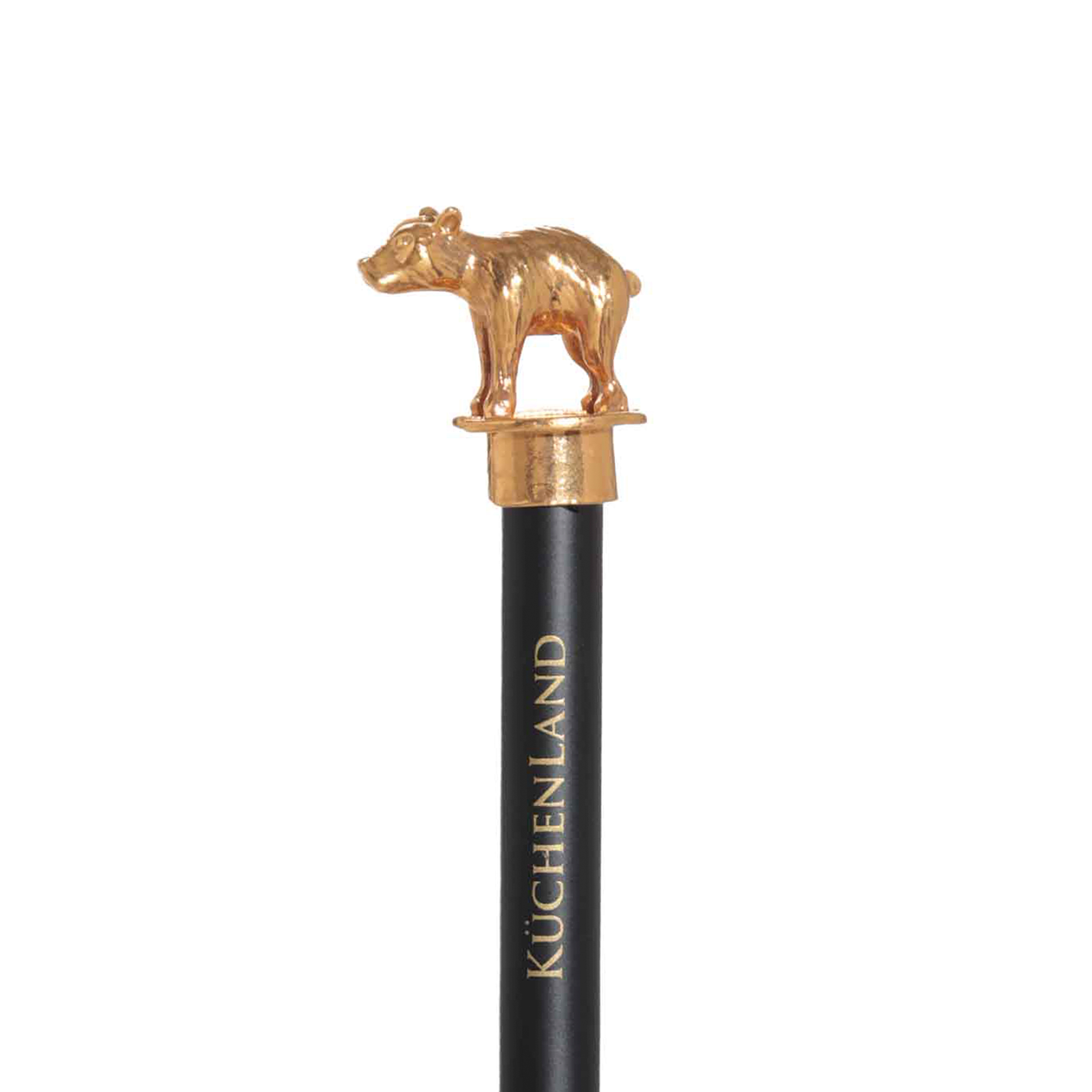 Ballpoint pen, 14 cm, with a figure, steel, black, Bear, Draw figure изображение № 2
