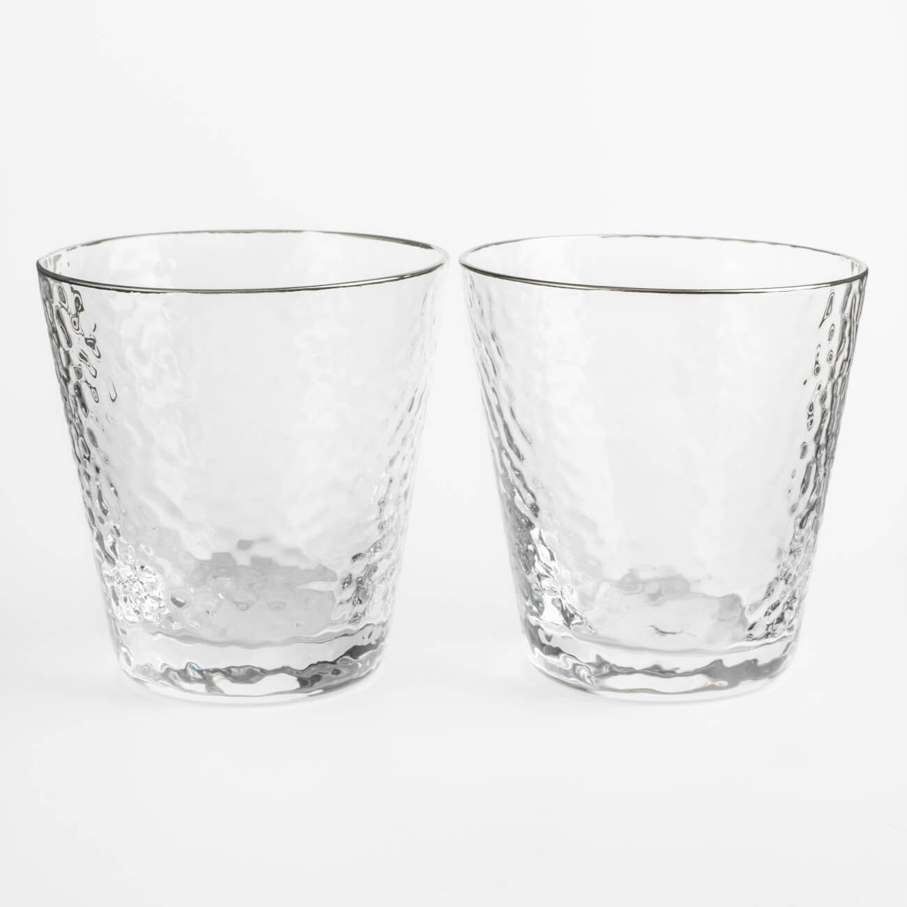 Whiskey glass, 270 ml, 2 pcs, glass, with silver edging, Ripply silver изображение № 1